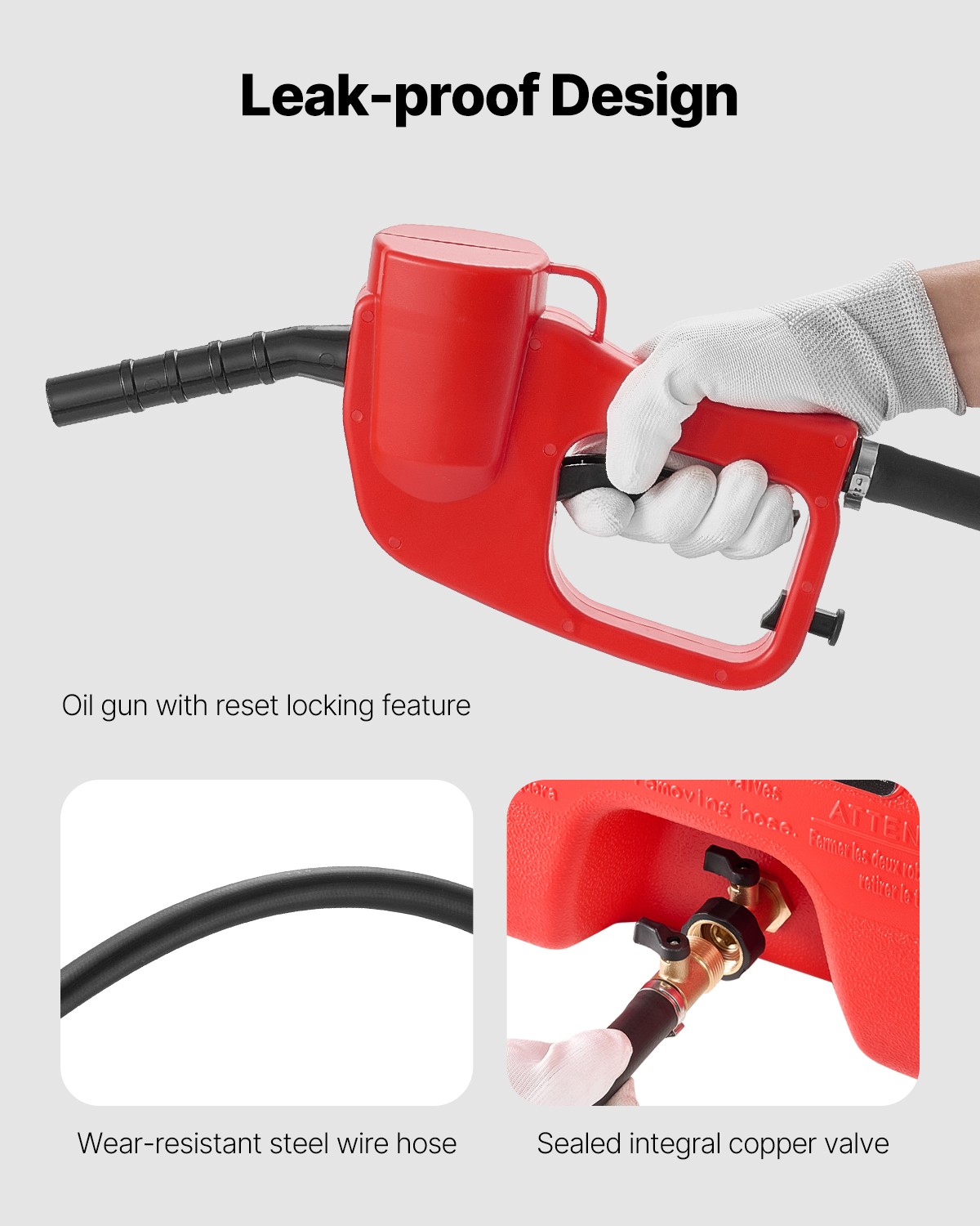 VEVOR Fuel Caddy 15 Gallon Portable Fuel Tank with Gravity & Hand Pump Modes