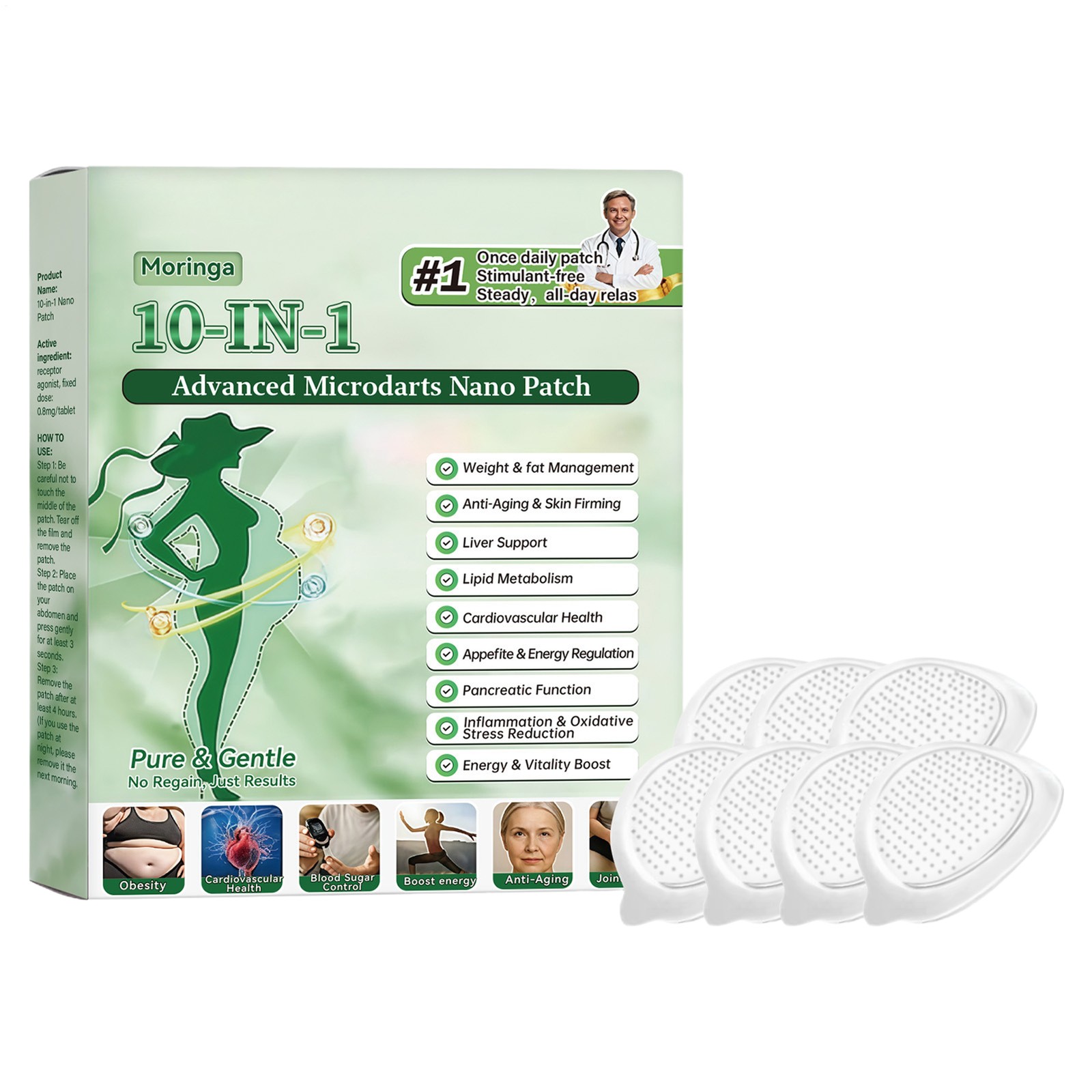 Moringa Berberine x NAD+ 10-in-1 Nano Microneedle Patch