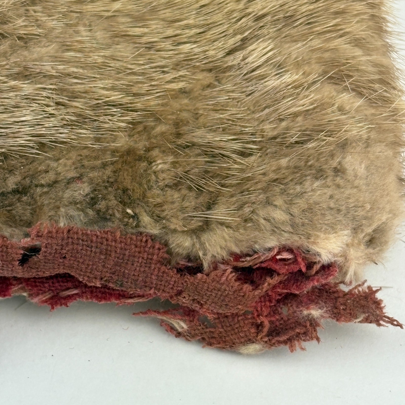 Antique Plains Indian Beaver Fur Hat Beaded Trim Trade Wool Lining Silver 1880s