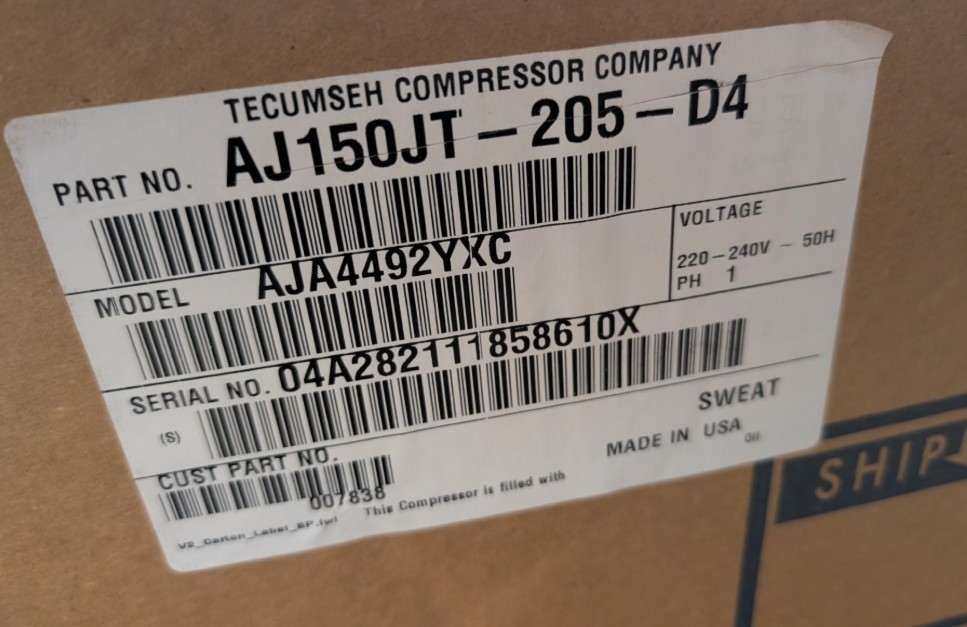 Tecumseh AJA4492 Compressor Refrigeration Compressor
