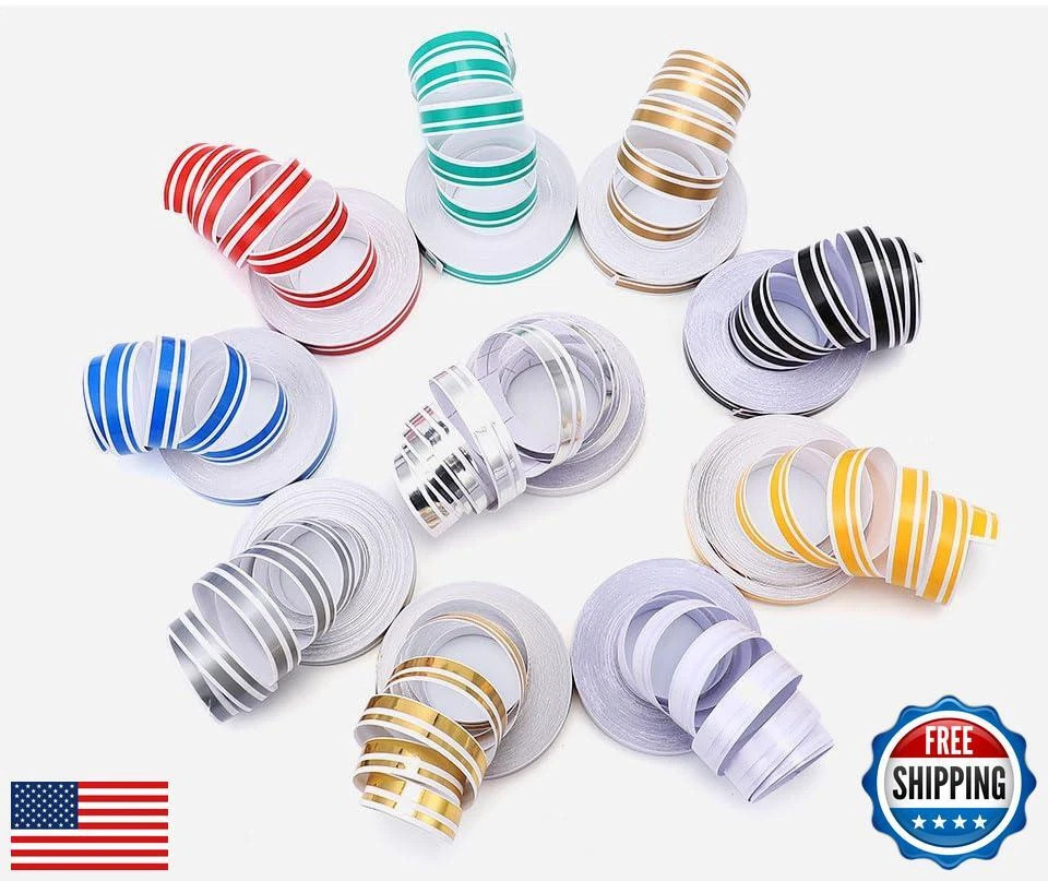 32Ft Car Pinstriping Tape, Vinyl Pin Striping Decals Car Trim Stripe Tape Red