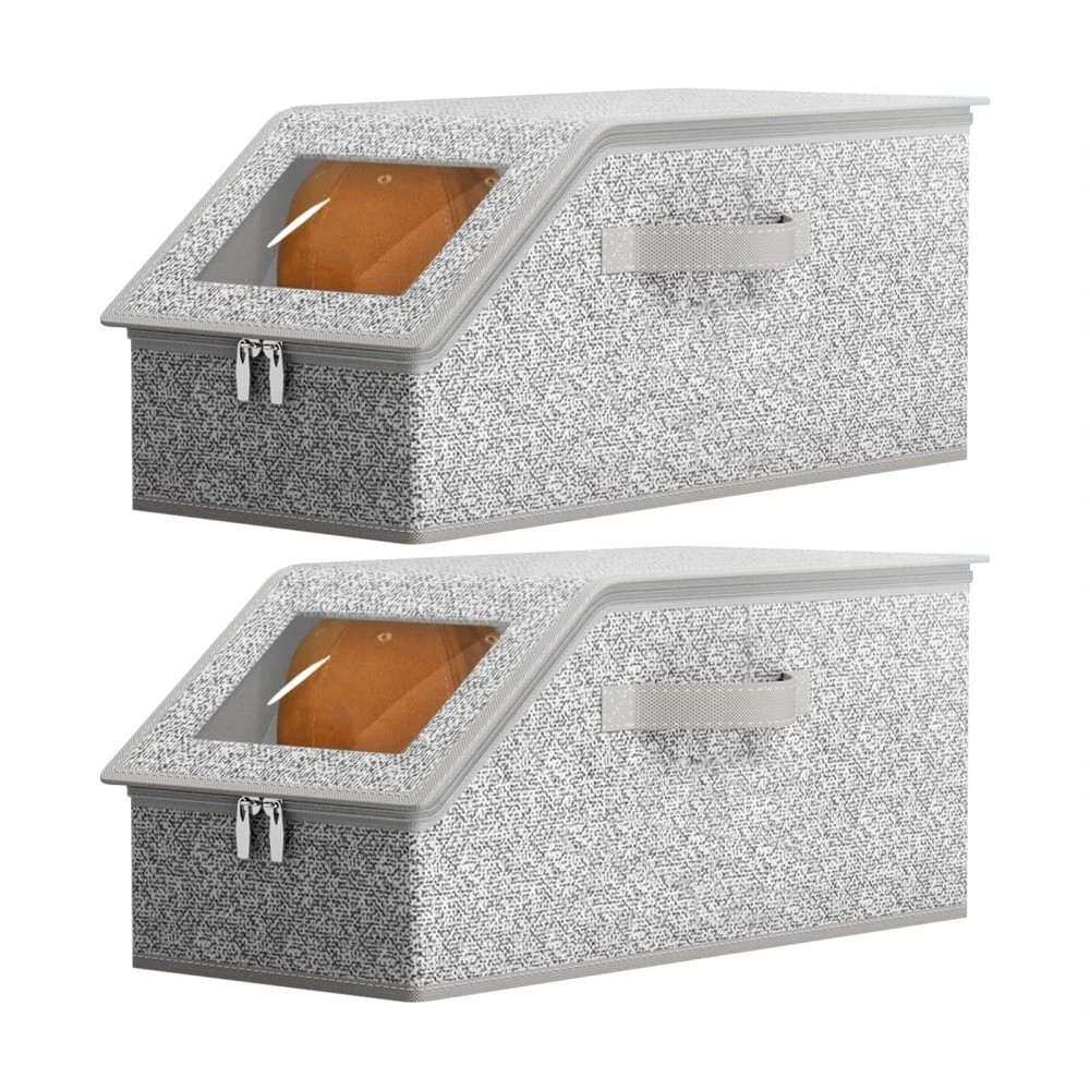 1/2x Stackable Hat Storage Organizer for Baseball Caps 24 Caps Hat Box with Lid