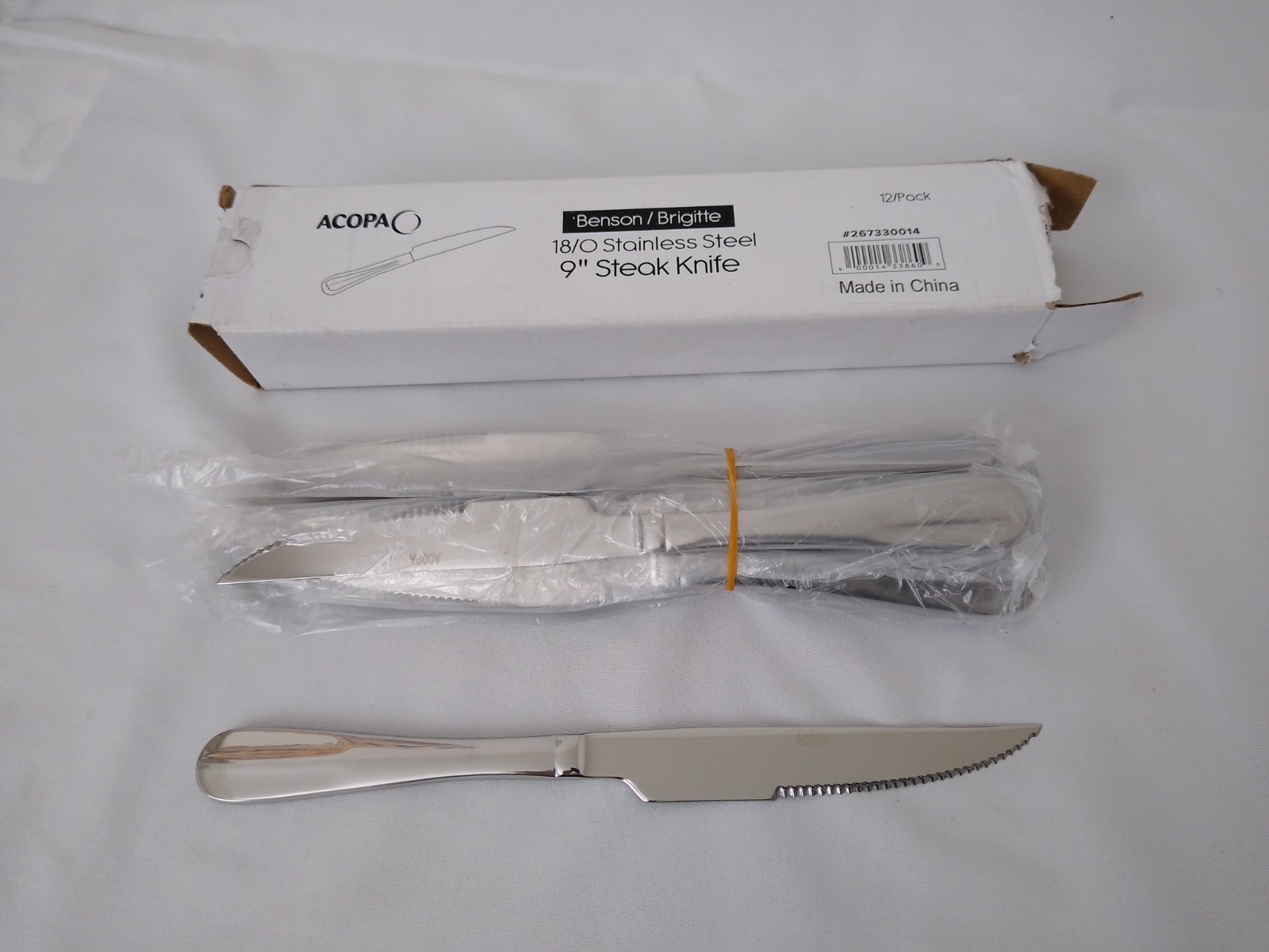 Acopa 18 0 Stainless Steel 9 in Steak Knife 11 Pack Benson Brigitte Flatware