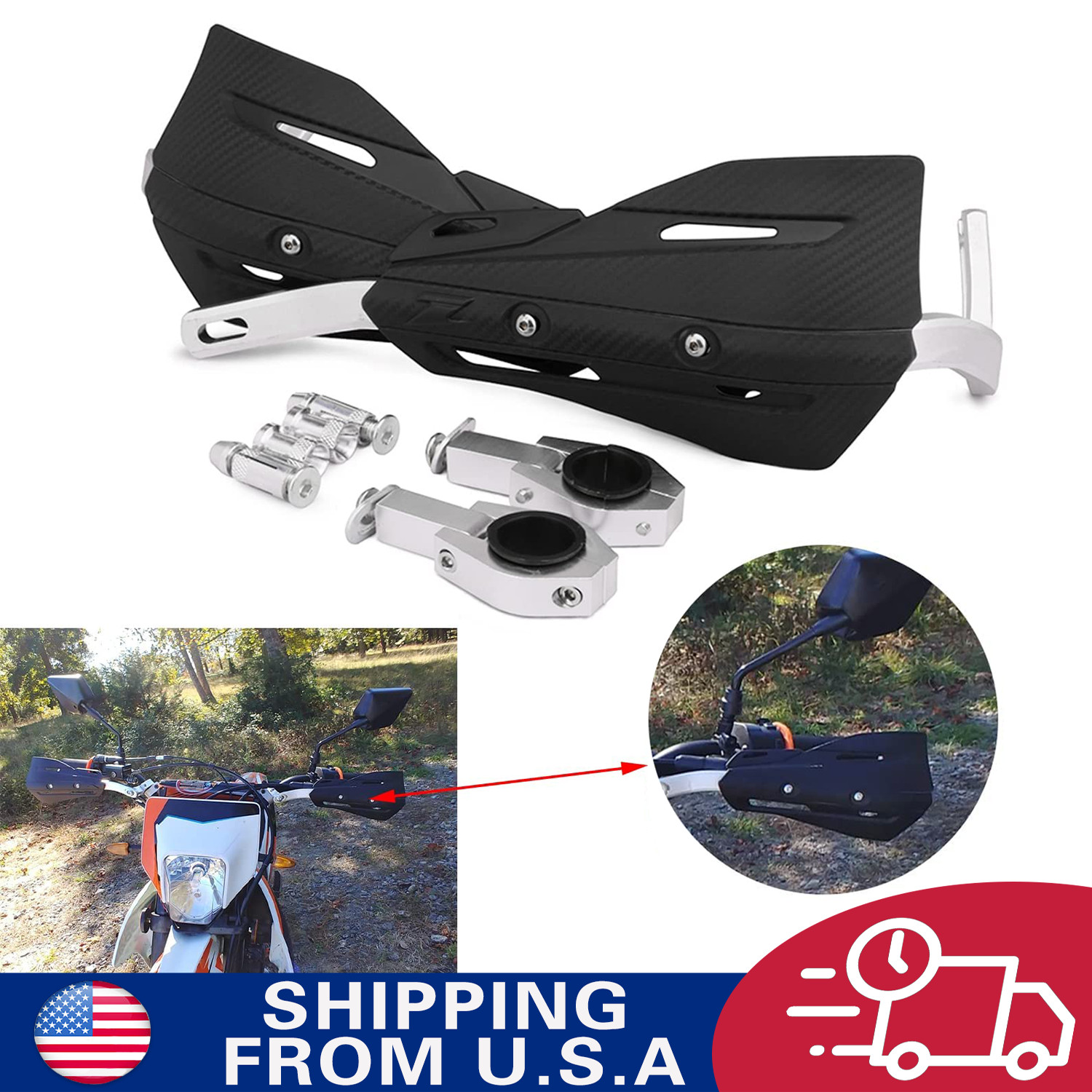 Dirt Bike Hand Guards Handguards 7/8" 1 1/8" for Motorcycle Supermoto Racing ATV