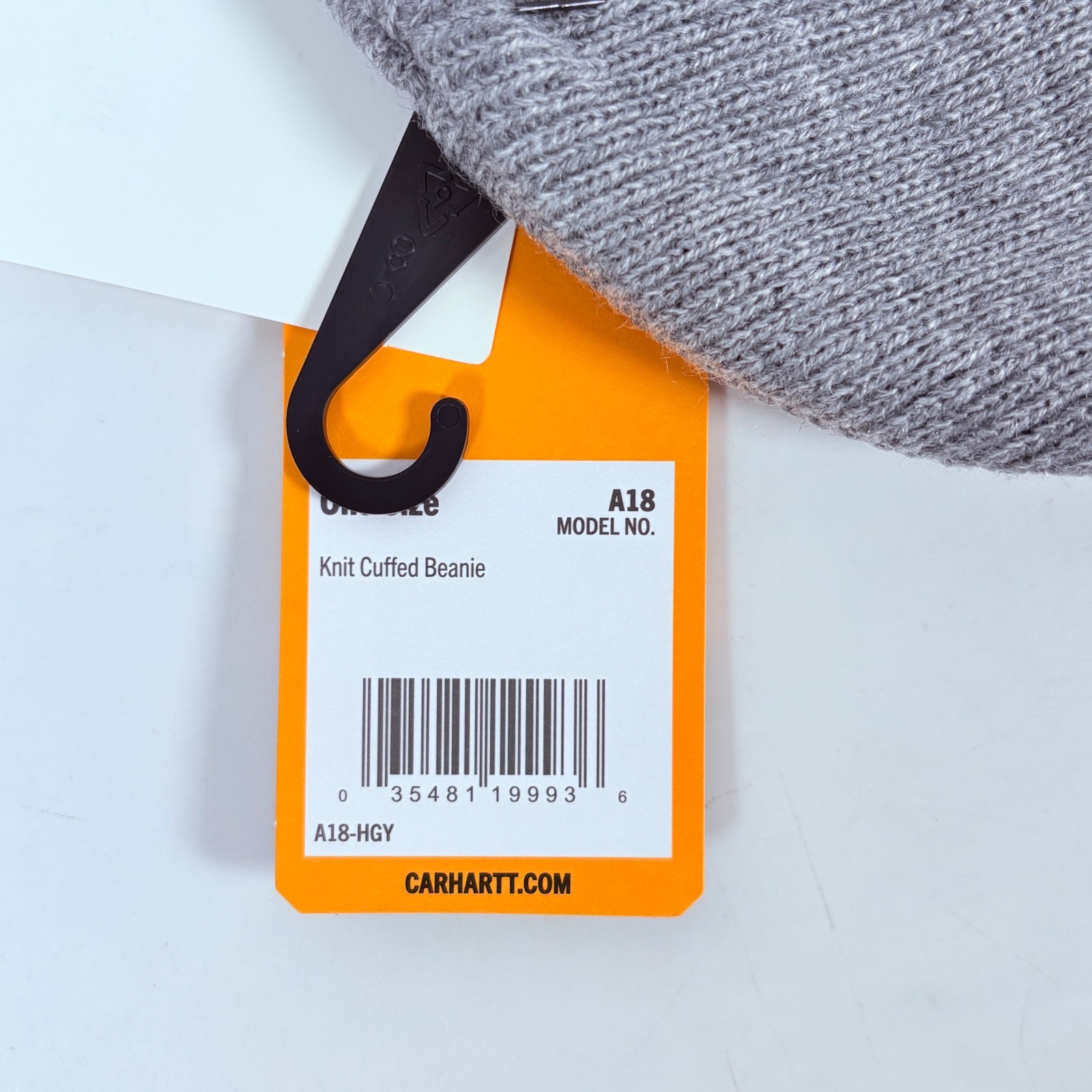 Carhartt A18 Knit Cuffed Beanie Hat Heather Grey One Size New with Tags