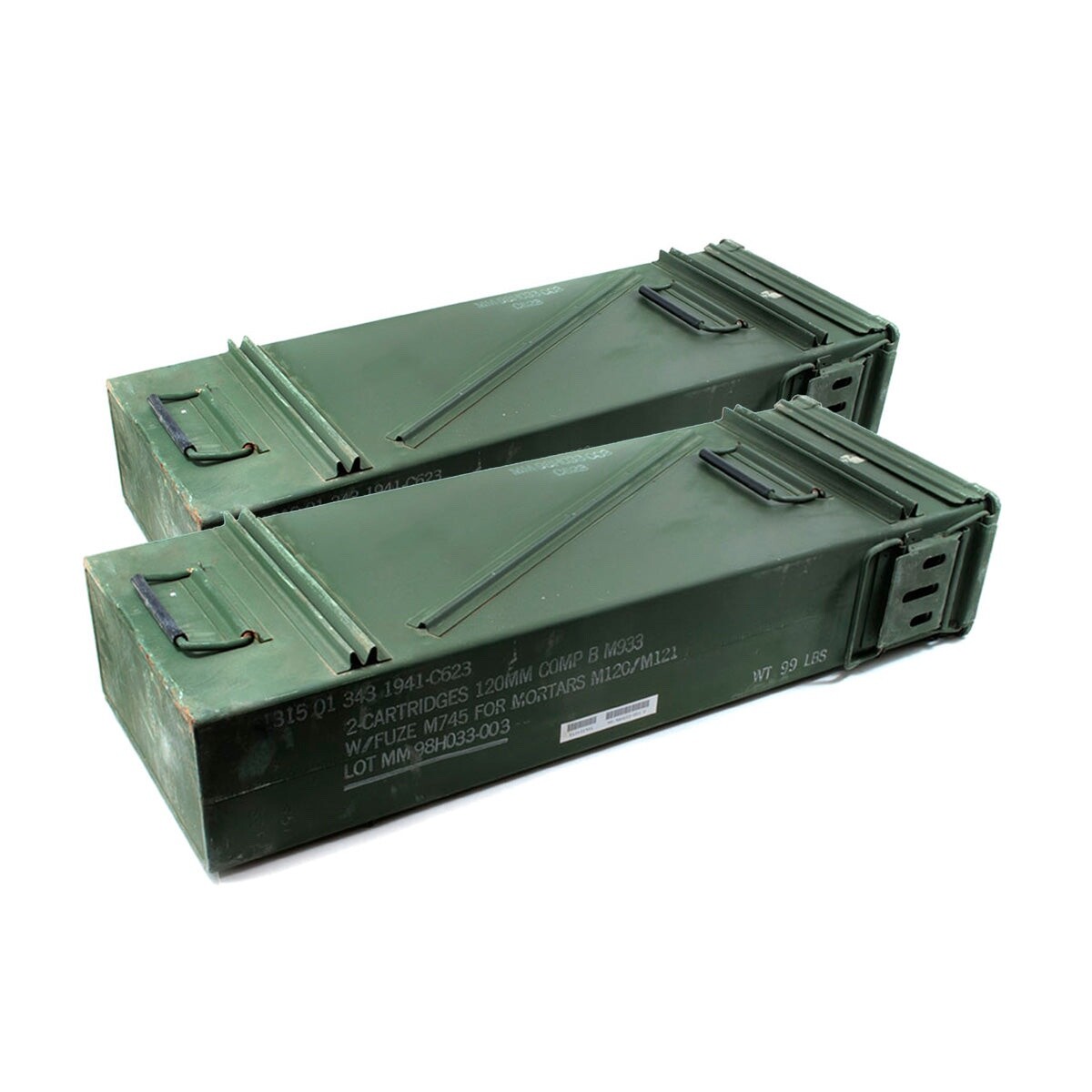 PA-154 120mm AMMO CAN Tall Large US Military Surplus Army Issue USGI - 2 Pack