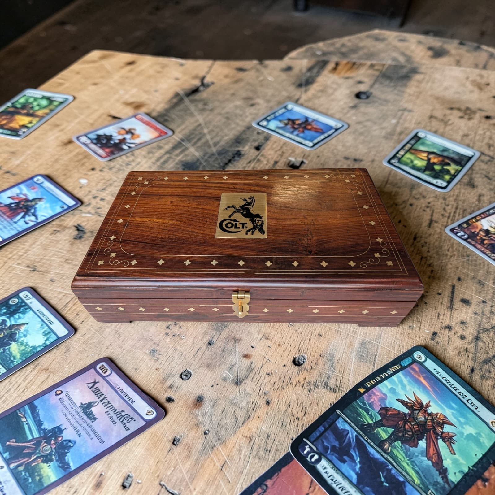 COLT PYTHON 6 IN. INDIAN ROSE WOOD RED VELVET LINED REVOLVER CASE