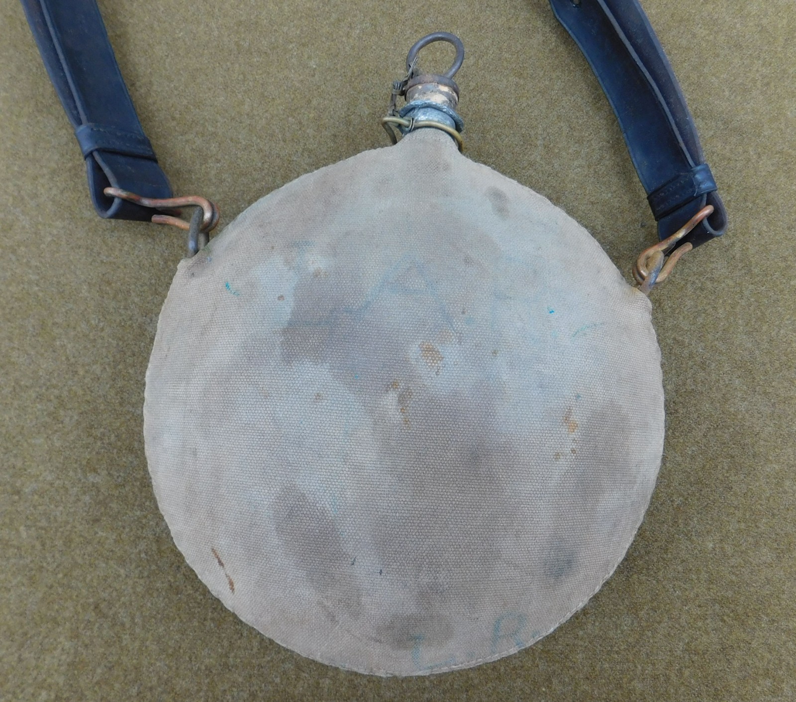 ORIGINAL SPANISH AMERICAN WAR U.S. ARMY MODEL 1886 CANTEEN WITH LEATHER SLING