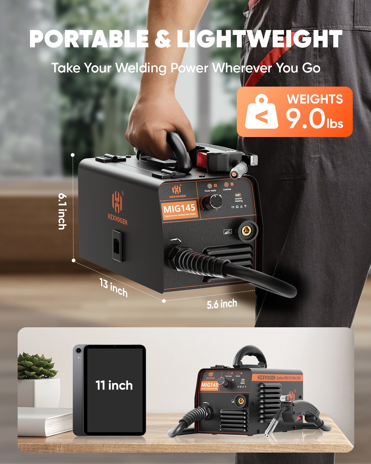 145Amp Mini MIG Welder MIG Welding Machine Gasless Flux Core Weld Iron 110V/220V