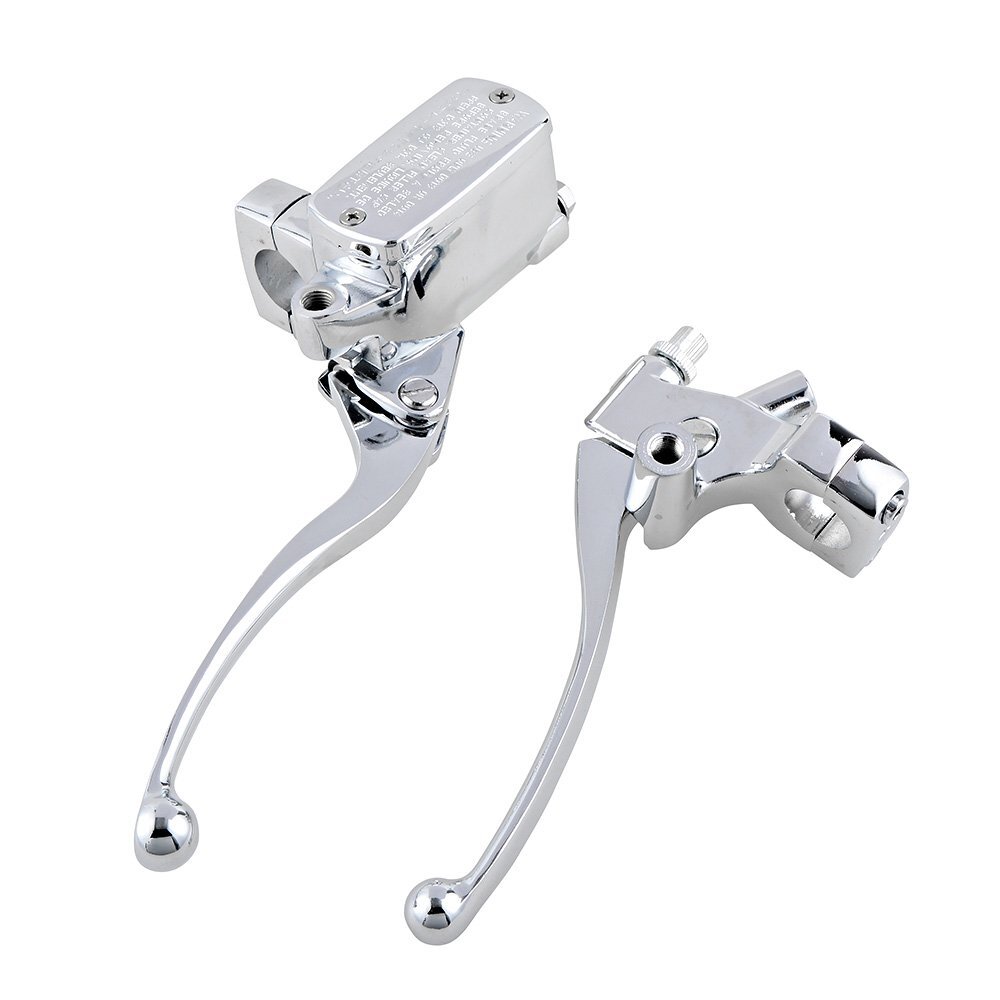 Chrome 1" Switch Control Housing + Master Cylinder Brake Clutch Lever For Harley