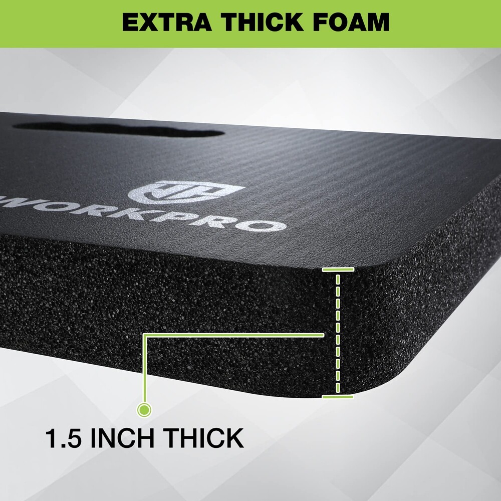 WORKPRO 2-Pack Extra Thick Kneeling Pad Soft Foam Cushioning for Knee Black