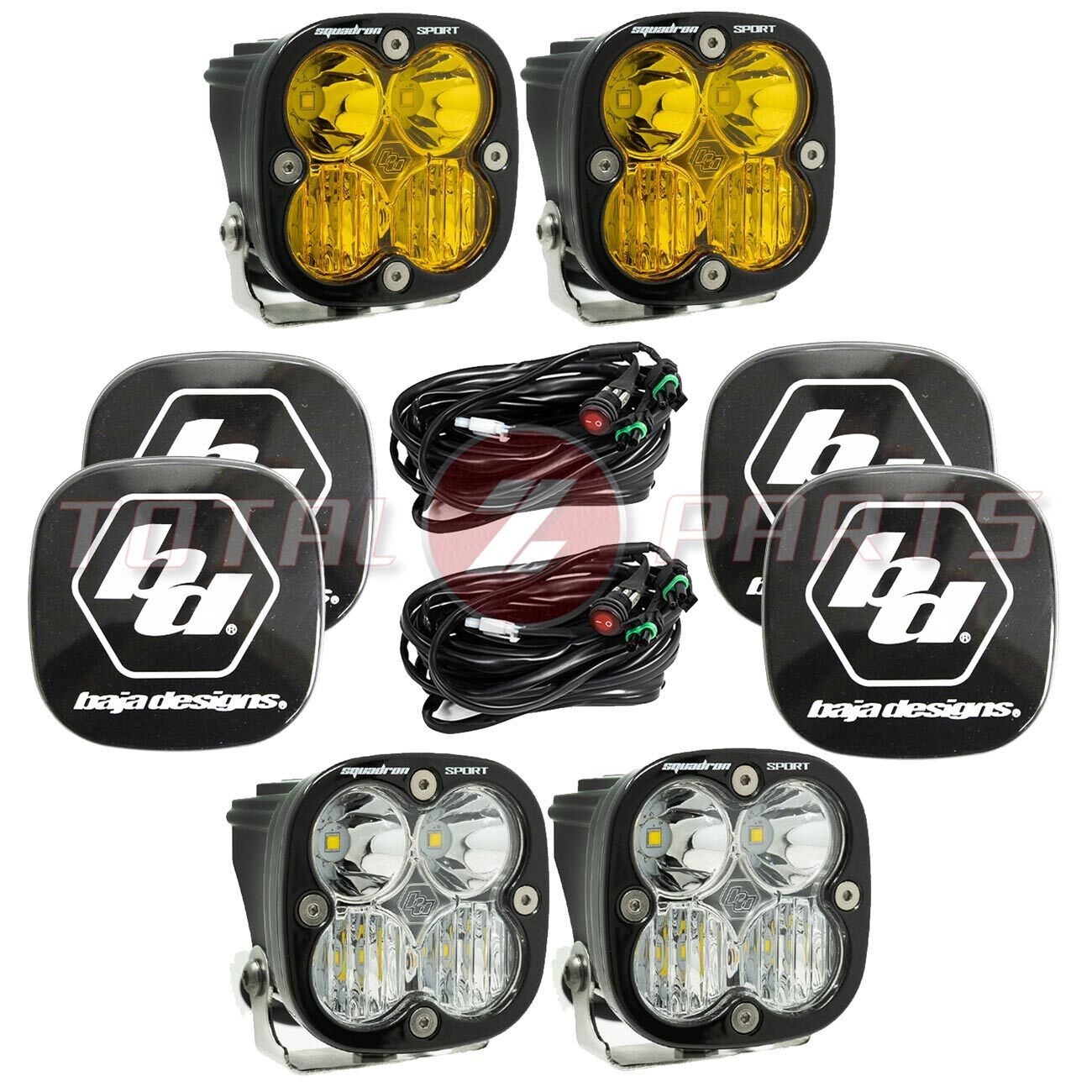 Baja Designs Squadron Sport (2 Pairs, Amber/White) LED Driving/Combo Rock Guards