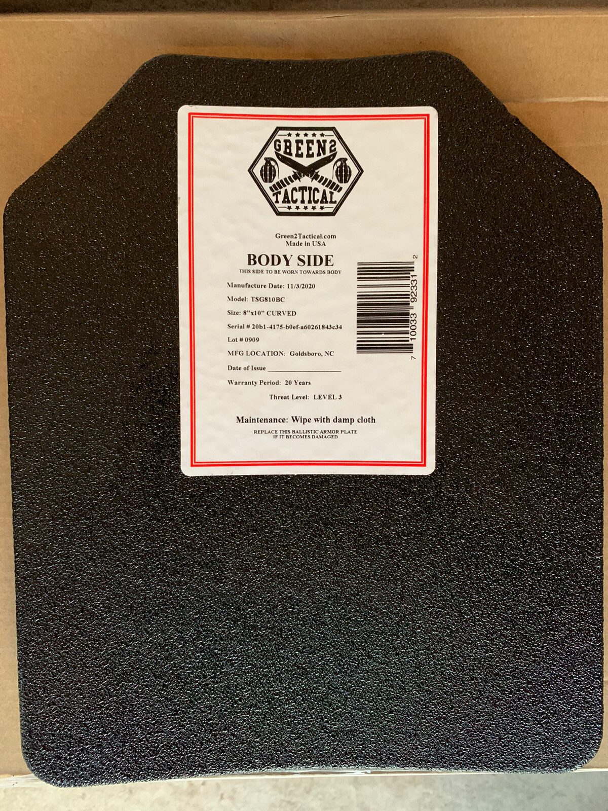 Tactical Vest Plate carrier- Black w/ 2 Curved 8x10 Plates & Pouches Included