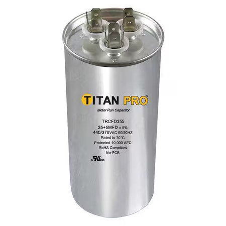 Titan Pro Trcfd5075 Motor Dual Run Cap, 50/7.5 Mfd, 370-440V