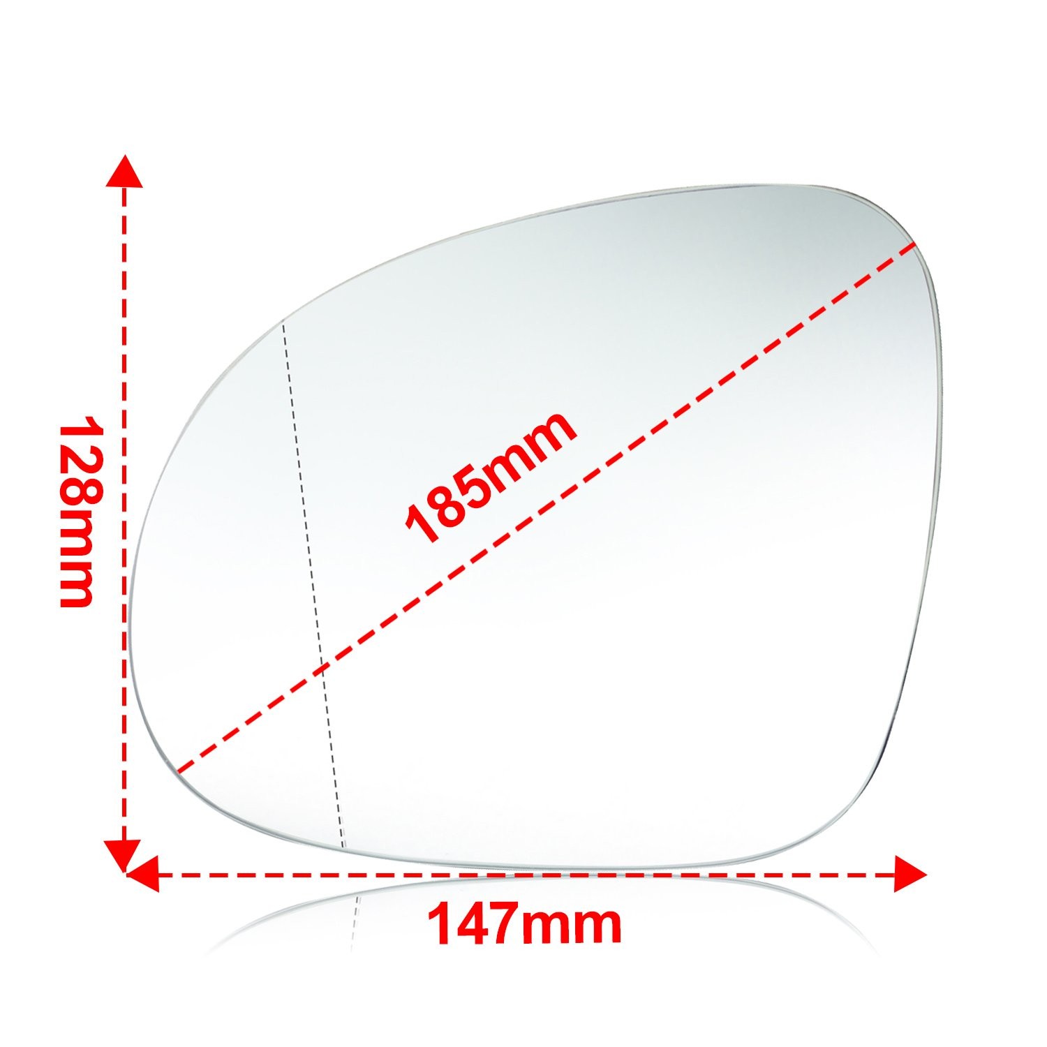 Driver Left Side Mirror Glass w/Backing Plate Heated for VW Tiguan NEW 2009-2017