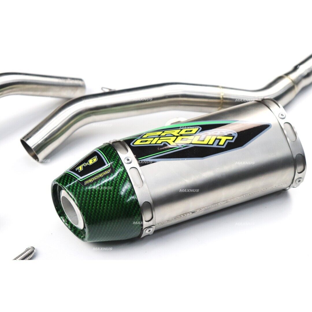 EXHAUST MUFFLER PIPE FULL SYSTEM CARBON GREEN FIT FOR KAWASAKI KLX110 KLX110L