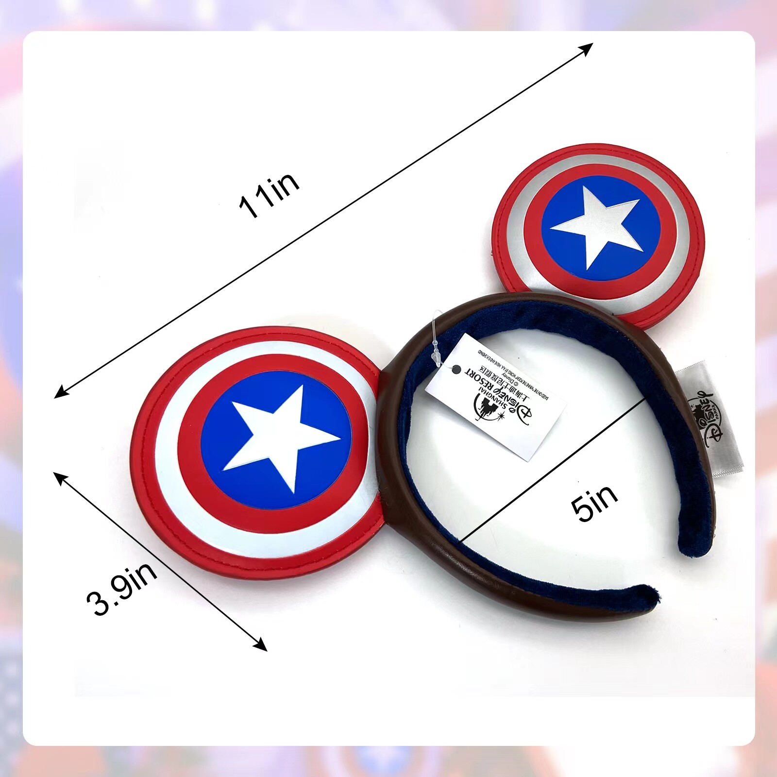 2022 Disney~Park Minnie Mouse Ears Captain America Super Soldier Marvel Headband