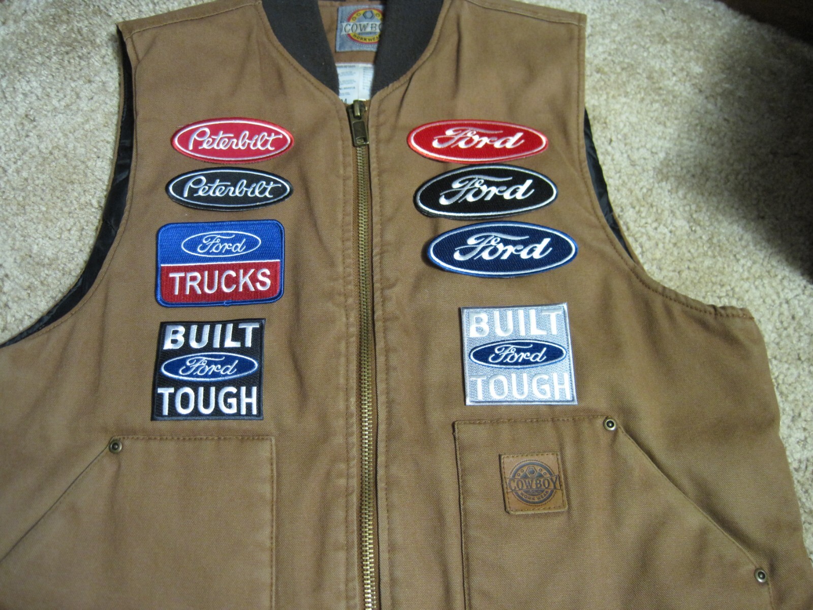 FORD LARGE CLOTH PATCH BACK SIZE BLUE IRON ON / SEW ON HOT ROD RACING! F150 F250