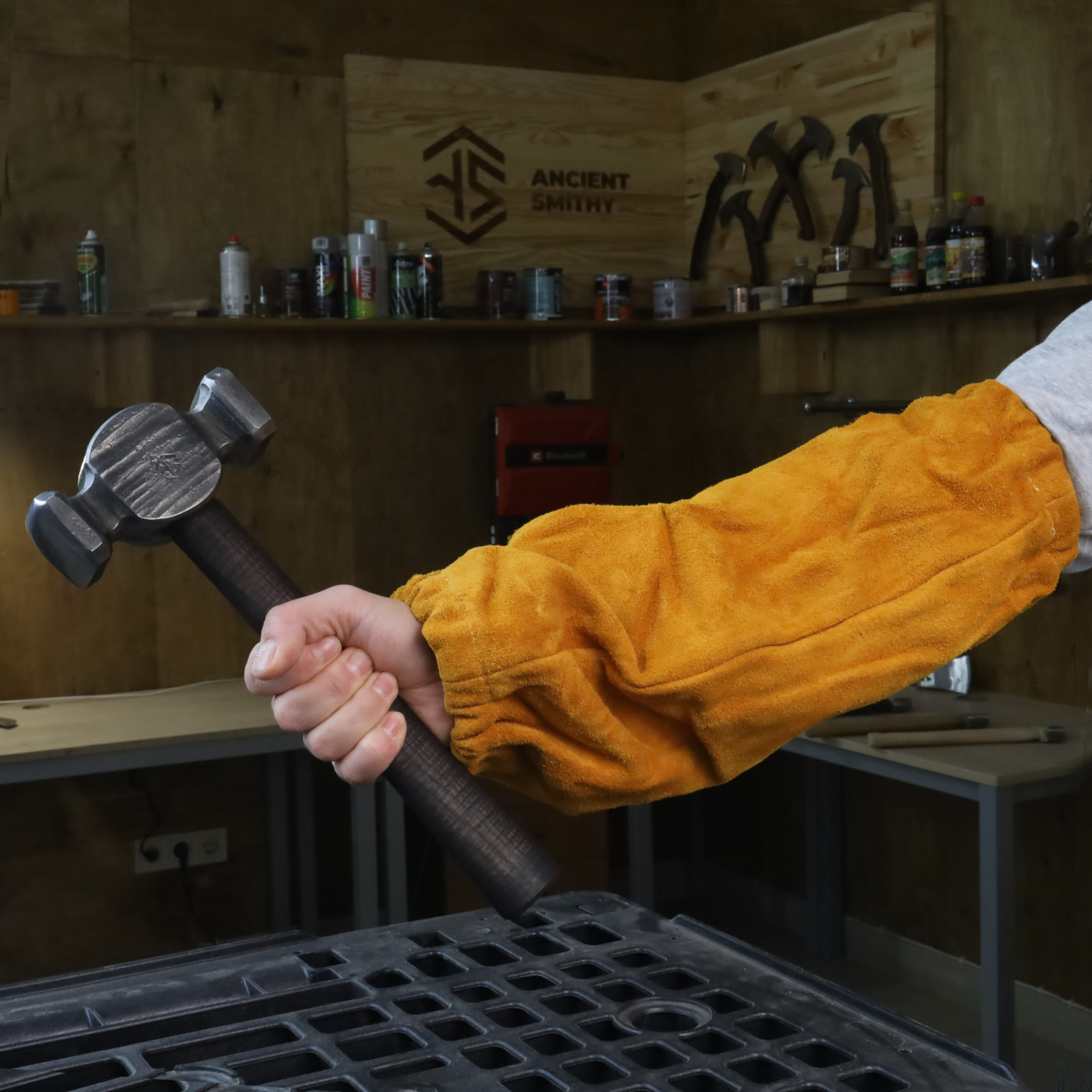 Blacksmith Rounding Hammer 2.5 lb Hand Forged C70W2 Steel Ash Handle Double Face