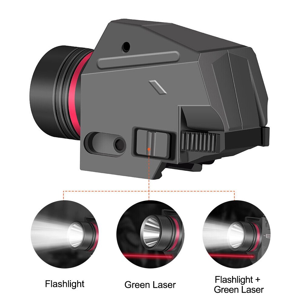 Tactical Red Laser Sight 20mm LED Flashlight Combo For Pistol Camping Light