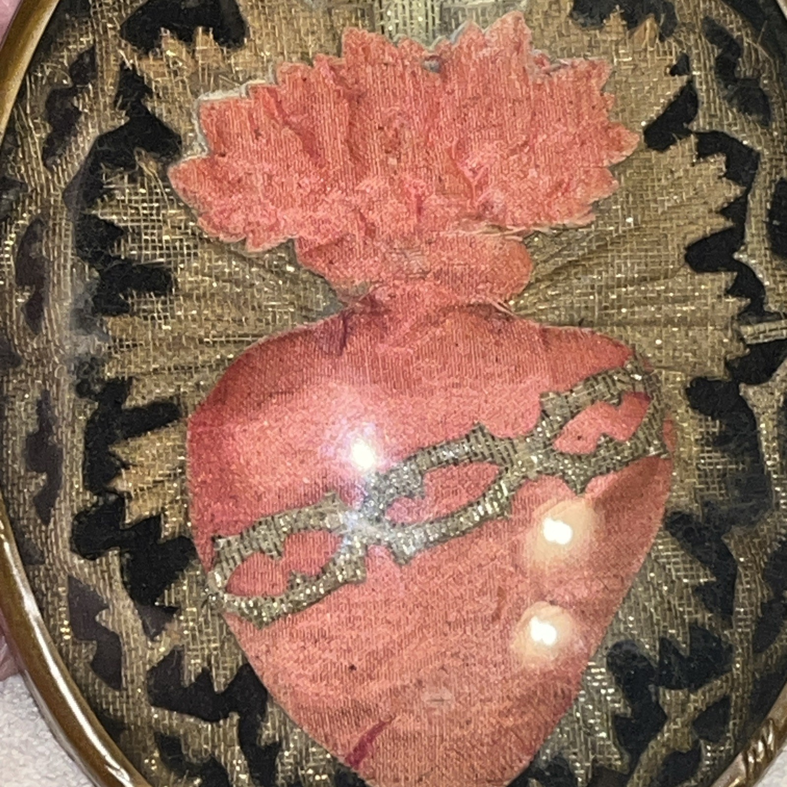 VINTAGE FRENCH SACRED HEART EX-VOTI CIRCA 19th CENTURY