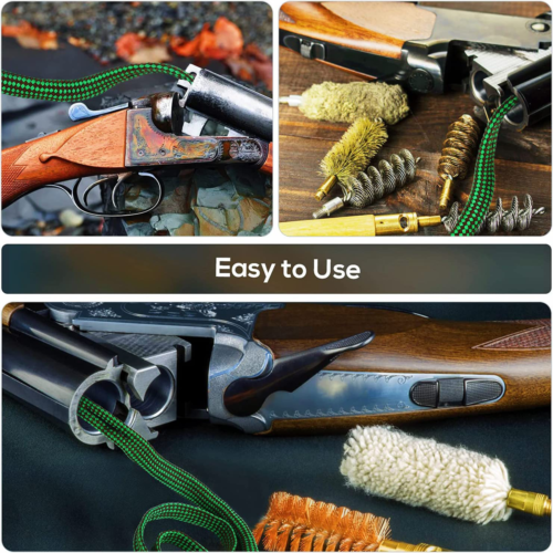 Bore Rope Gun Snake Barrel Cleaners .22 thru .45 & 12 20 Ga Rifle Shotgun Pistol