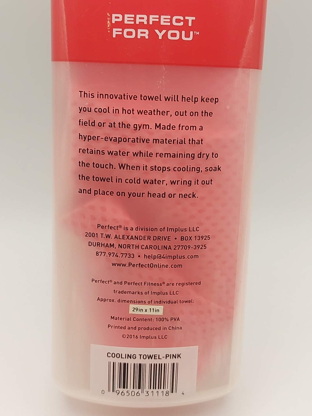 Perfect Cooling Towel Pink • Hyper‑Evaporative • 29x11 • New • Stays Cool