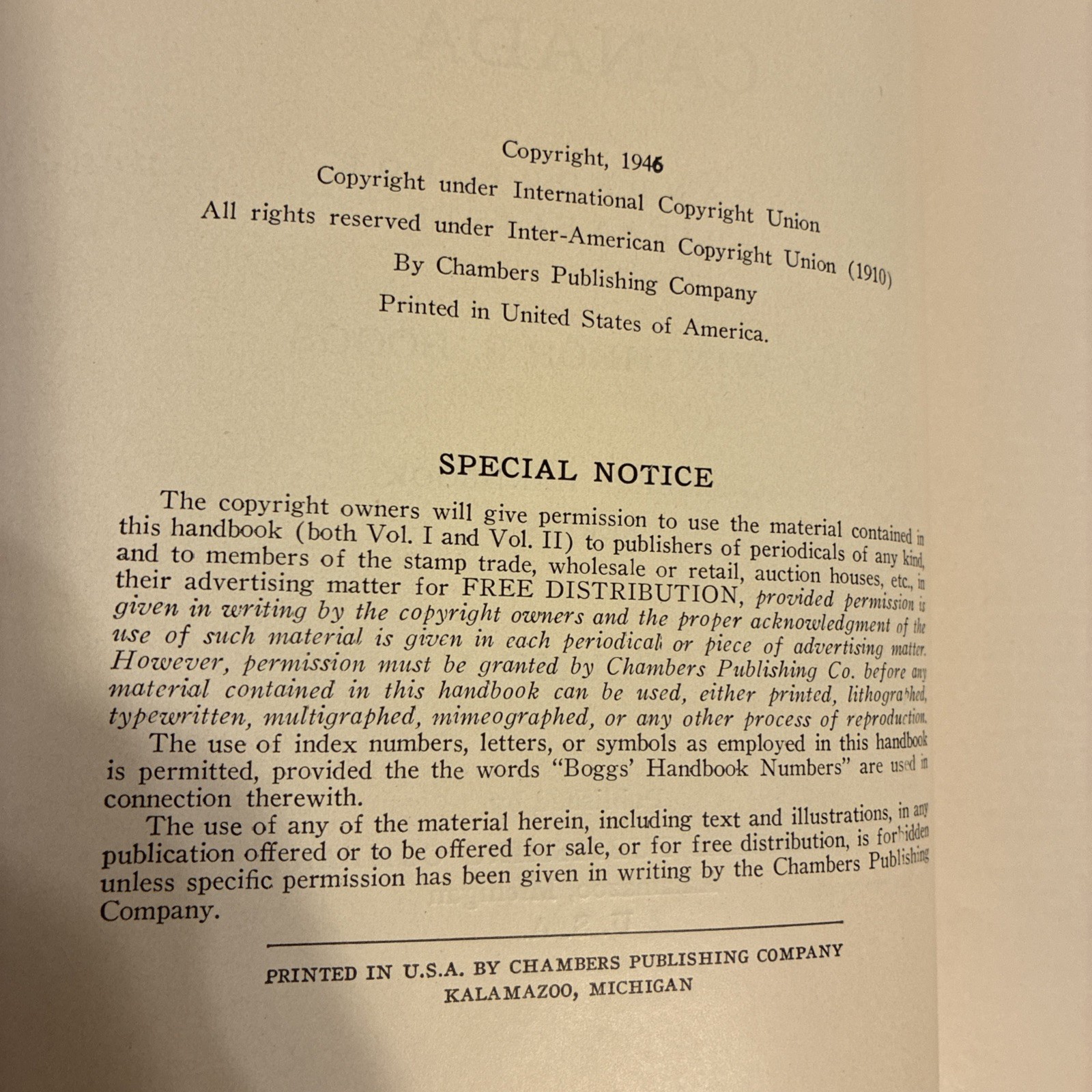 Canada Stamps and Postal History Book, Winthrop S. Boggs 1945 Edition, 2 Volumes