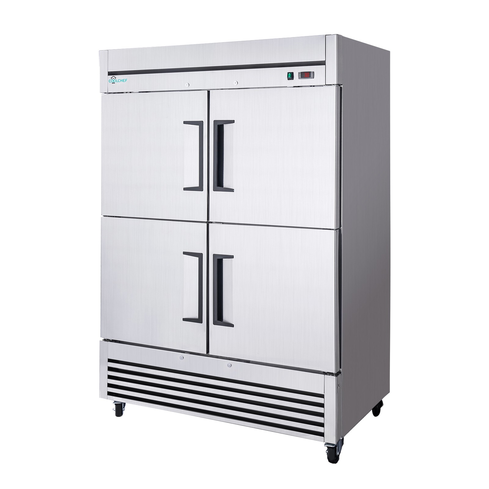 54"Commercial Freezer 49Cu.Ft 4 Door Stainless Steel -8~0℉ Air Cooling 6 Shelves