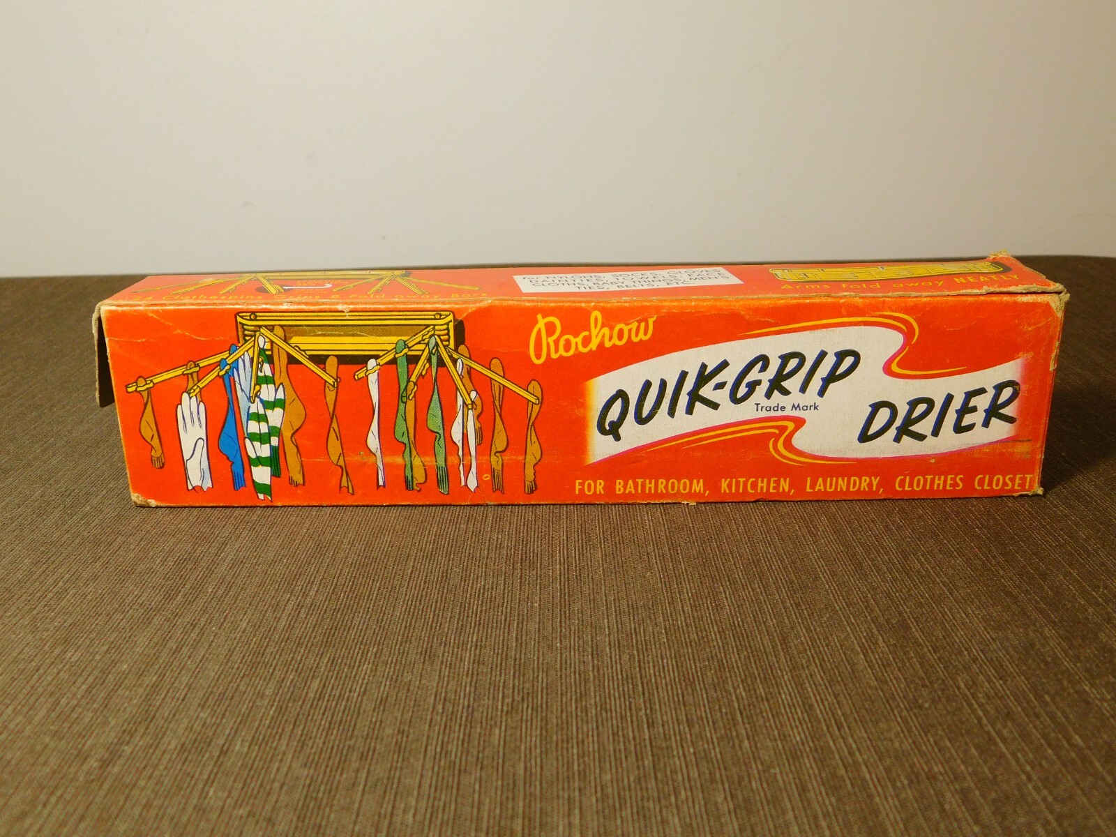 VINTAGE LAUNDRY CLOTHES KITCHEN ROCHOW QUIK-GRIP WALL MOUNT DRIER