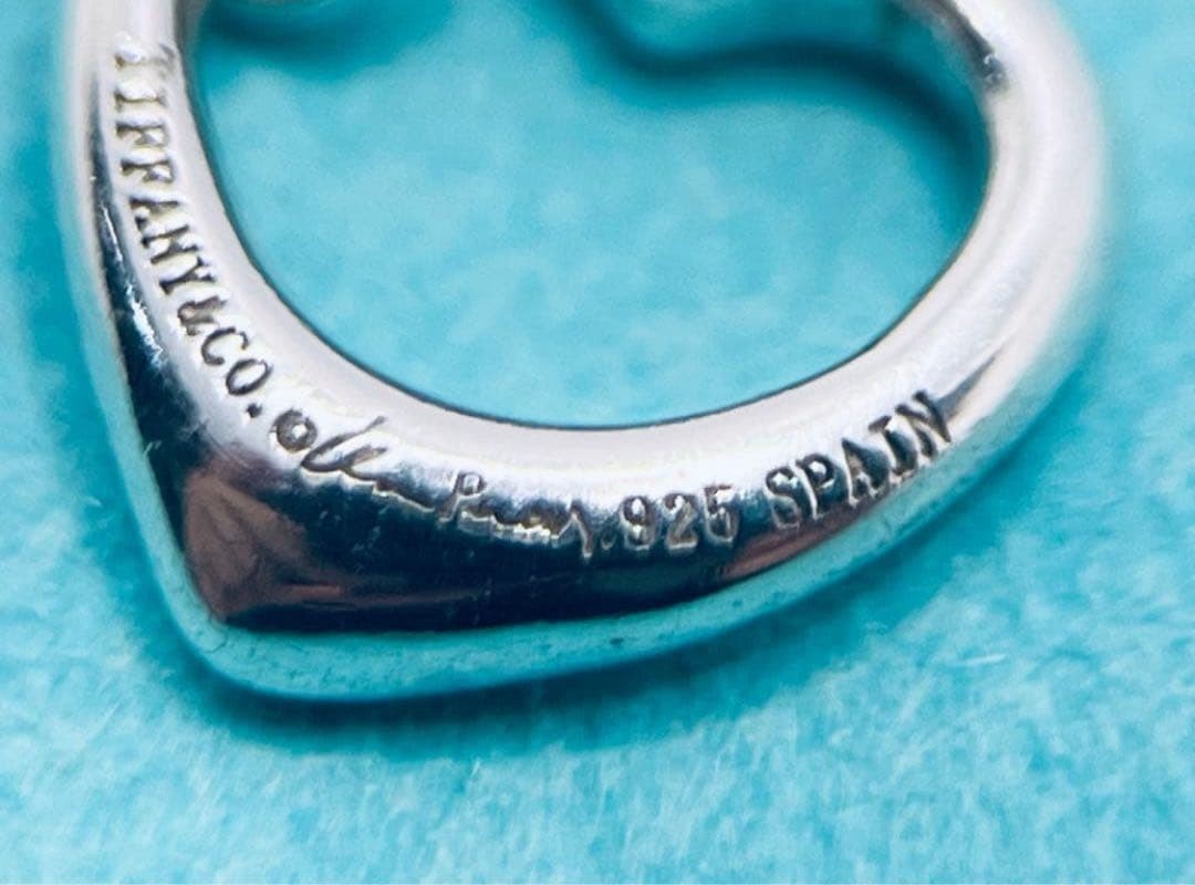 h518 Excellent condition Tiffany & Co. Open Heart Drop Hook Earrings 925