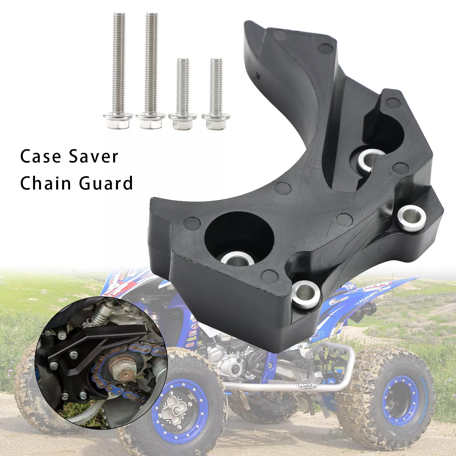 Poly Case Saver Chain Guard For Yamaha YFZ450R YFZ450X EFI 2009-2020 BLK