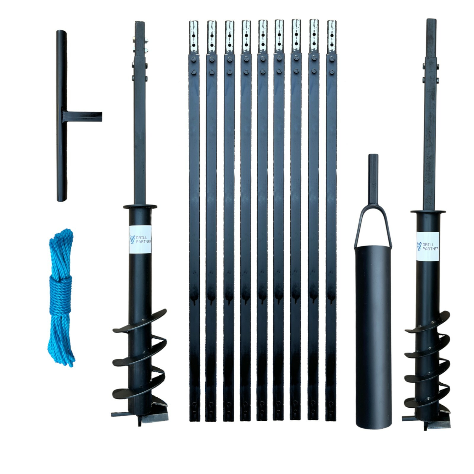 Hand auger 4″ + 5-3/4″ / 33ft + Bailer / MEGA KIT / water well / CLAY BIT FREE !