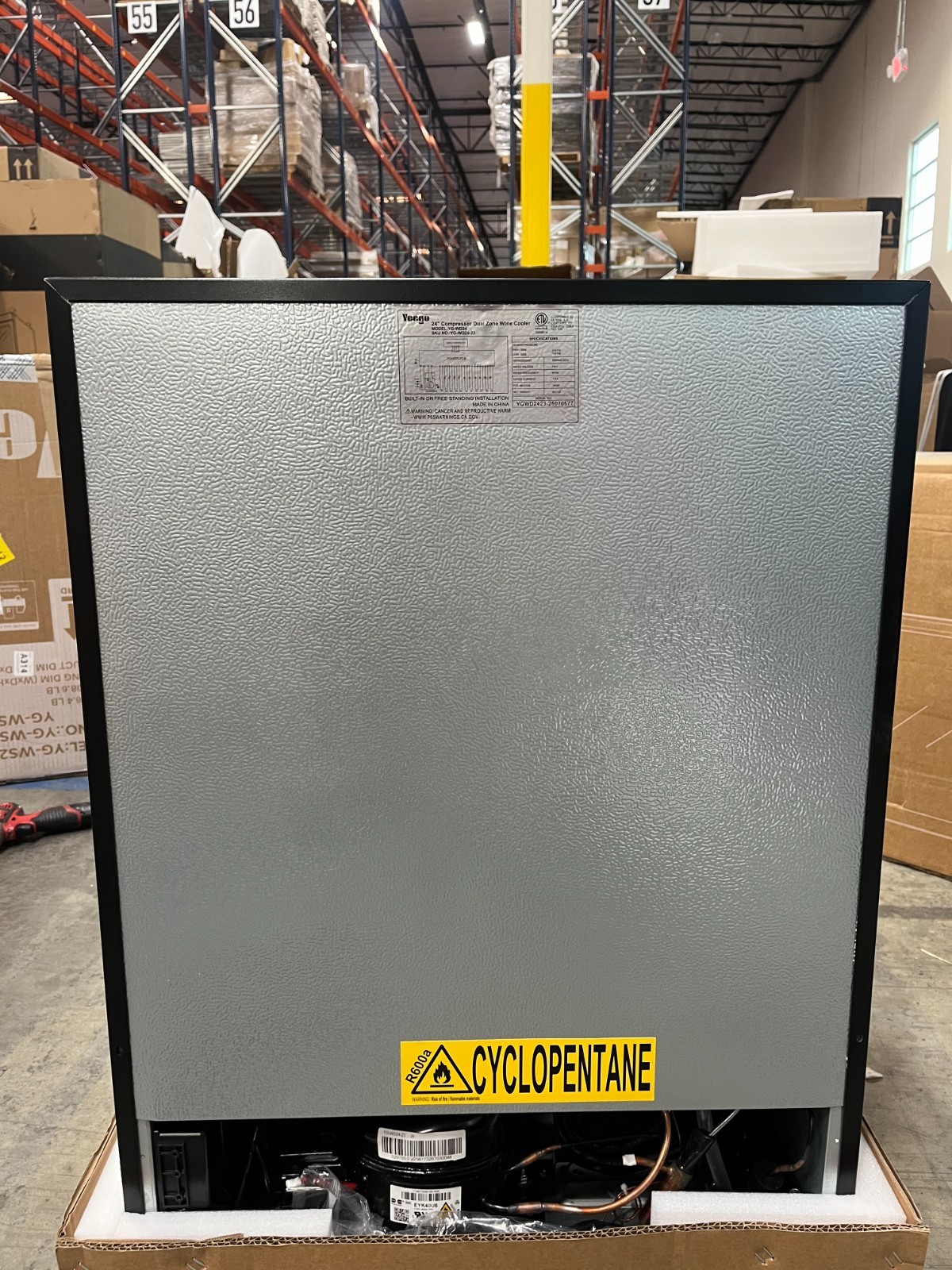 Yeego 24" Dual Zone Wine Cooler Refrigerator 46 Bottles Freestanding/Built-in