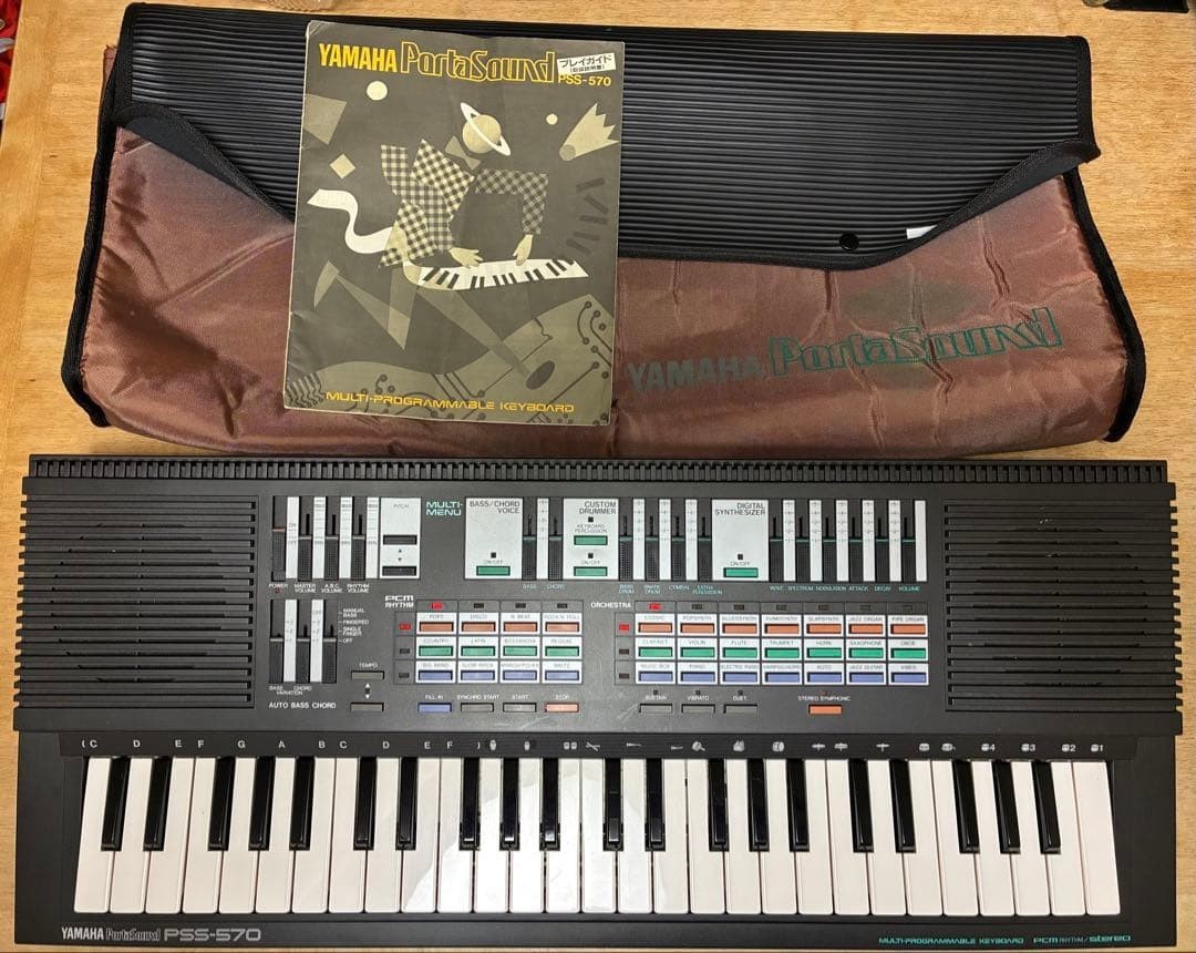 Yamaha PSS-570 FM Synthesizer 49-Key Vintage Keyboard w/ Japanese Manual