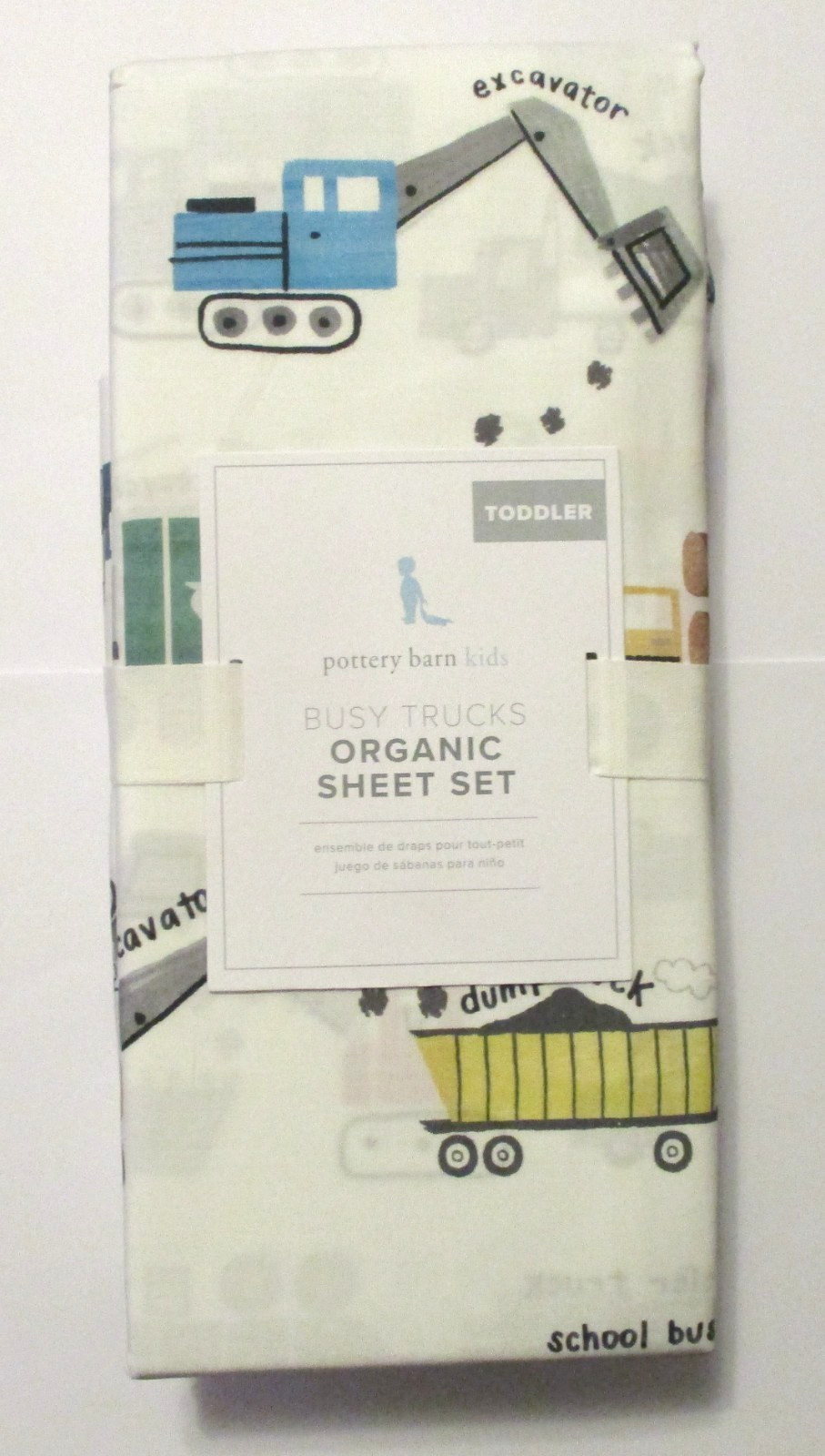 Pottery Barn Kids Busy Trucks Toddler Organic Sheet Set