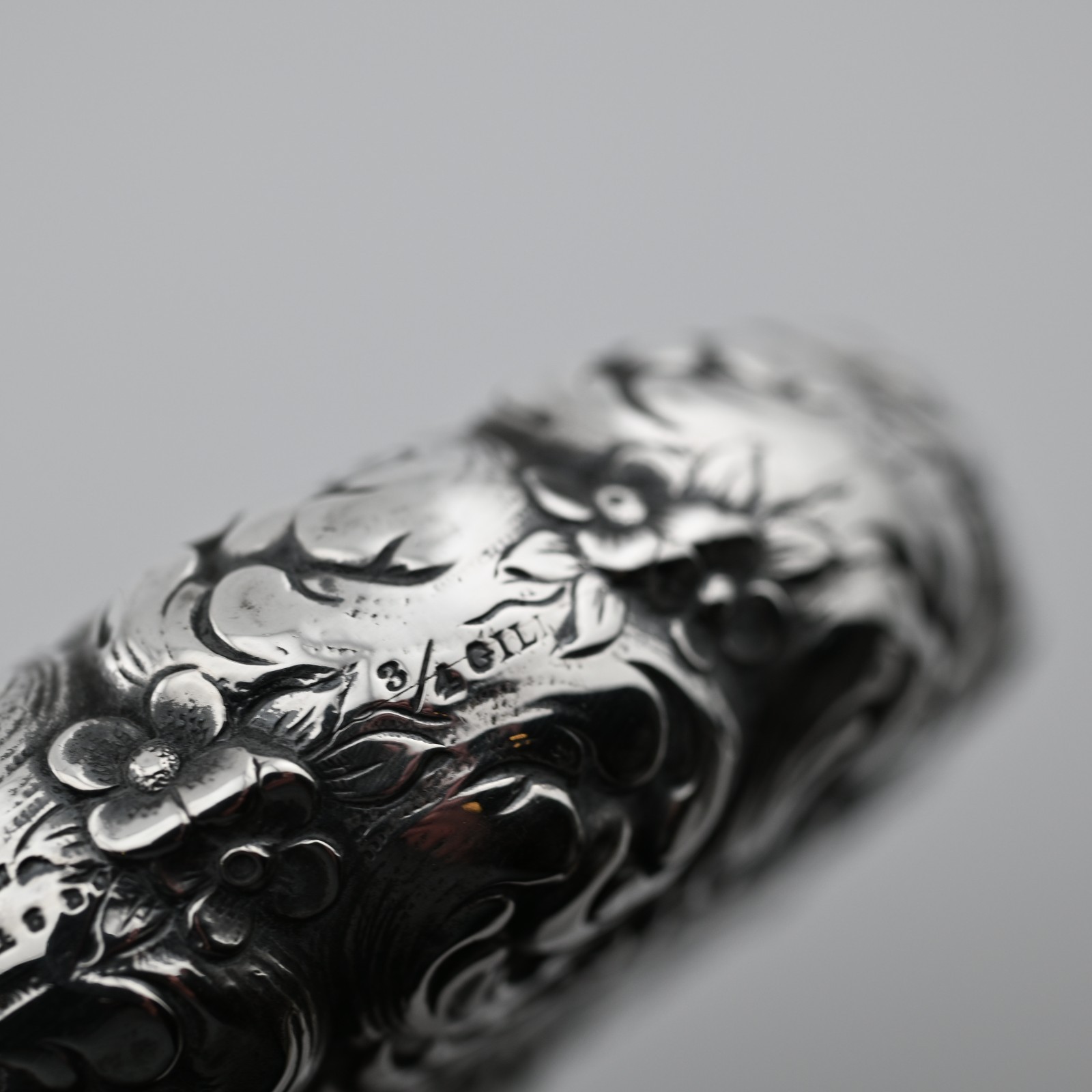 RARE Sterling Silver Tiffany & Co. Flask Aesthetic ornate scroll c1890 ~3/4 Gill