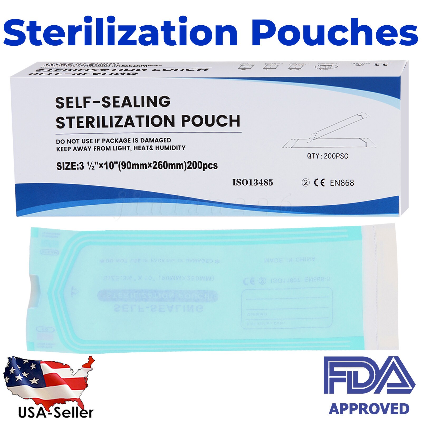 200 Self Sealing Sterilization Pouches Autoclave Pouch,Disposable Sterilizer Bag