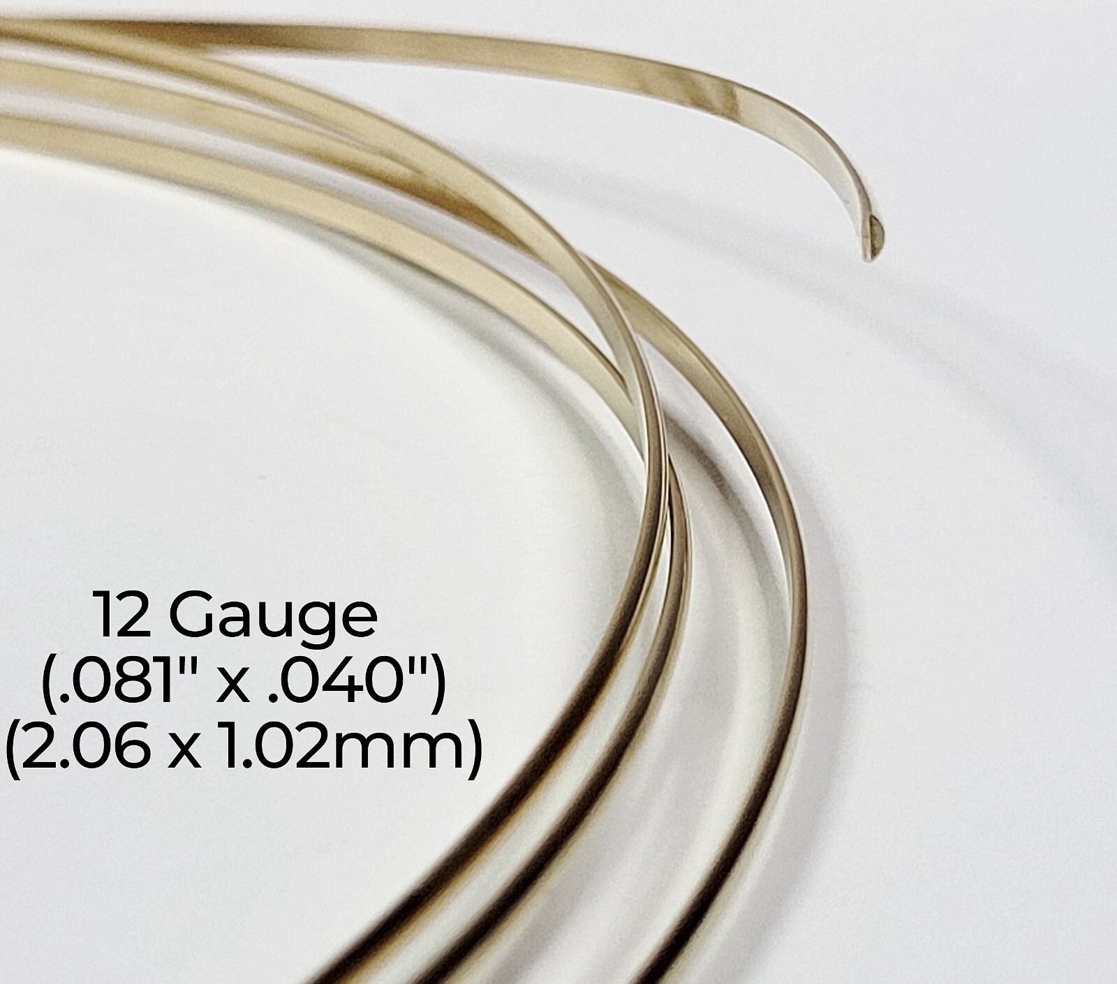 14/20 Yellow Gold-Filled Wire | Half Round | Half Hard | 10-24 Gauge | 1-10 ft