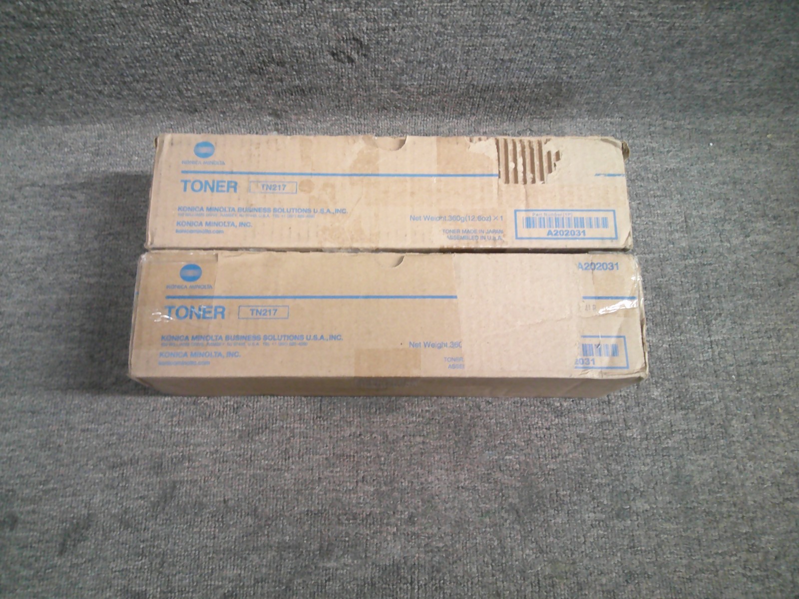 TN217 A202031 New Genuine Konica Minolta 2pk Toners for bizhub 223 283 series