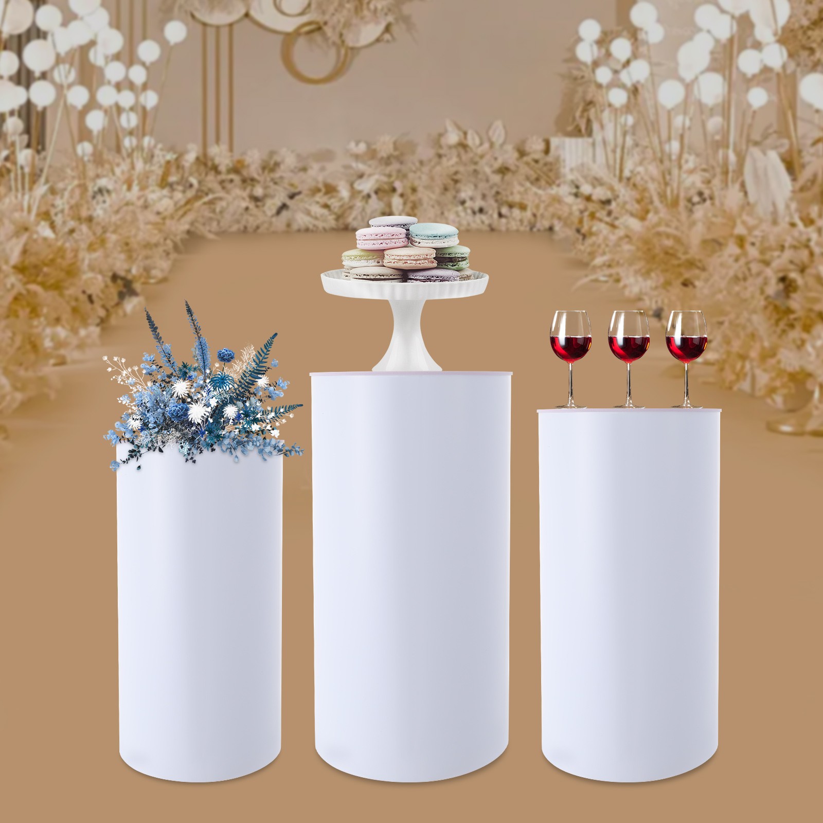 3Pcs Round Cylinder For Decoration& Birthday Parties, Wedding Round Cylinder