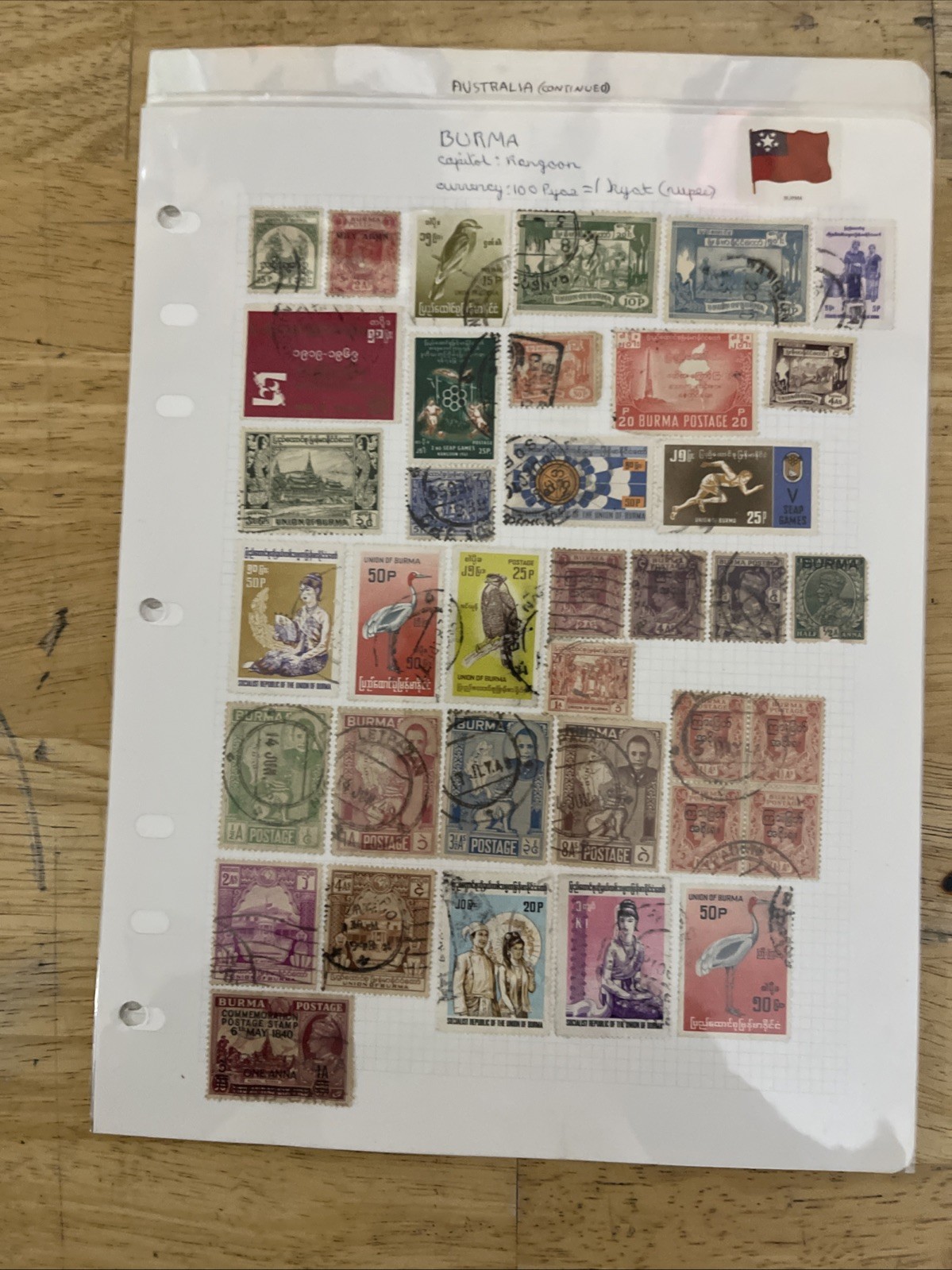 Lot of new and used stamps from all over the world. ON Paper.