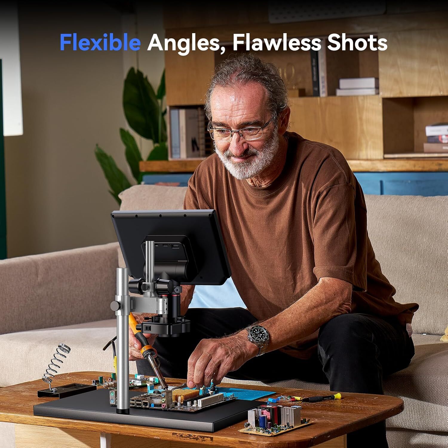 TOMLOV 10.1" 4K Autofocus HDMI Digital Microscope 52MP Error Coin Microscope 64G