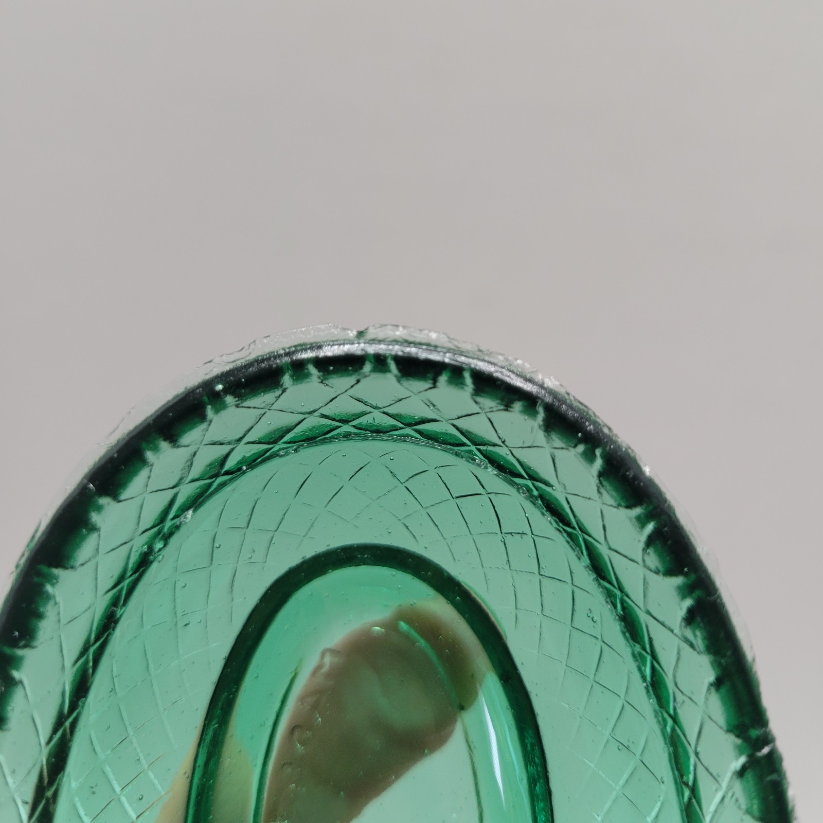 Vintage Green Glass Mini Hen On A Nest Salt Cellar Made In Taiwan 3.5" Chicken