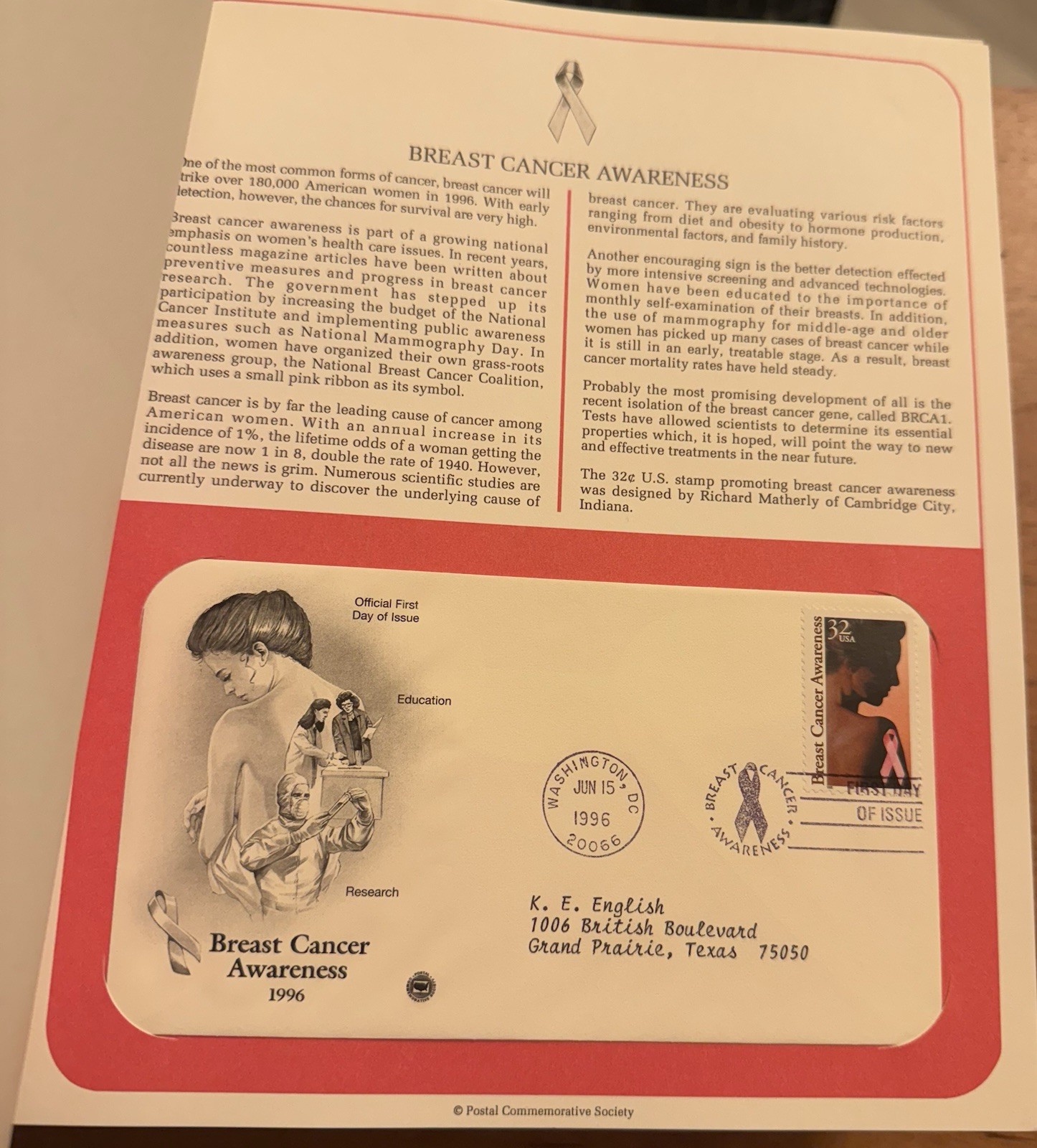 Postal Commemorative Society Binder U.S. First Day Covers 1993-1996 212 Covers