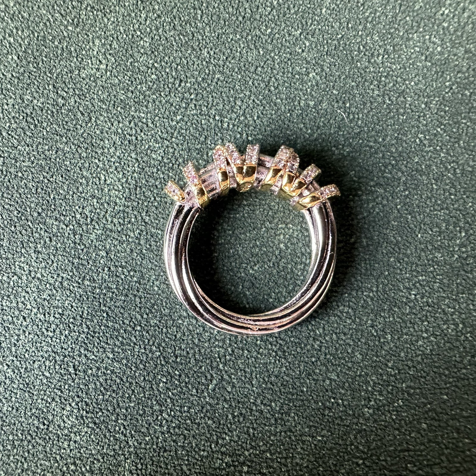 David Yurman Sterling Silver Helena Ring with 18K Gold & Diamonds Sz 7