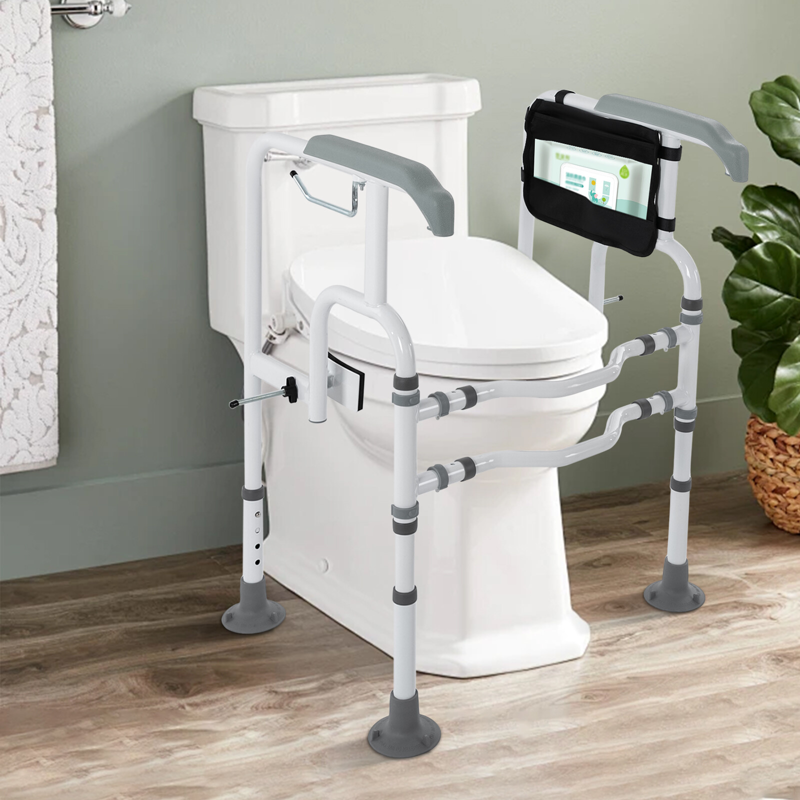 Foldable Toilet Frame Support Standing Aid Safety Grab Handle Elderly Disabled