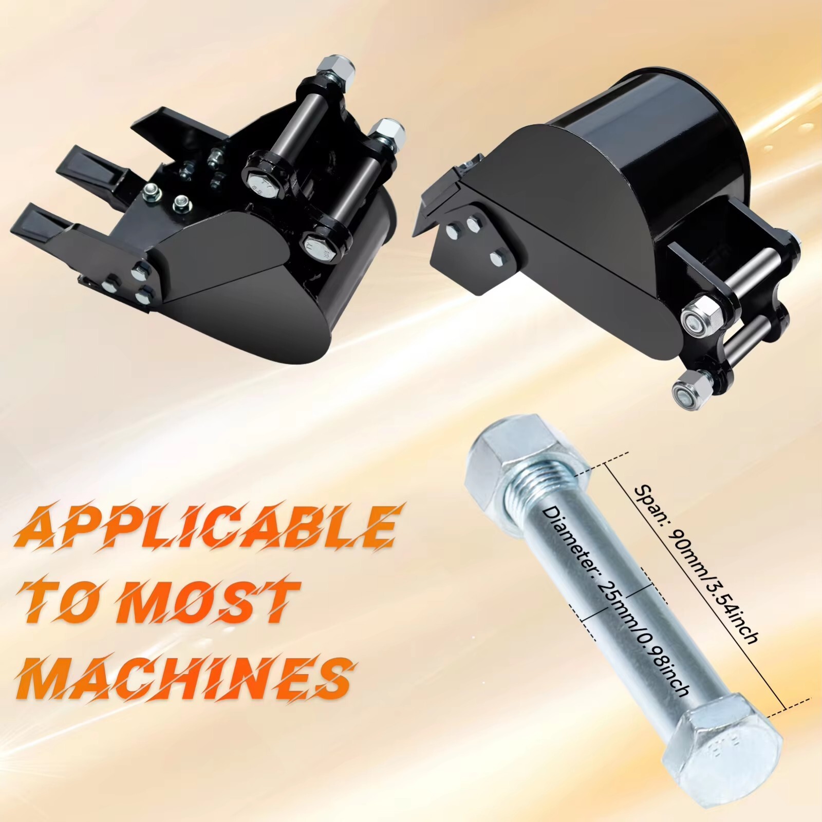 200mm Mini Excavator Bucket | 8" Heavy Duty Narrow Digging Bucket | 25mm Pin USA