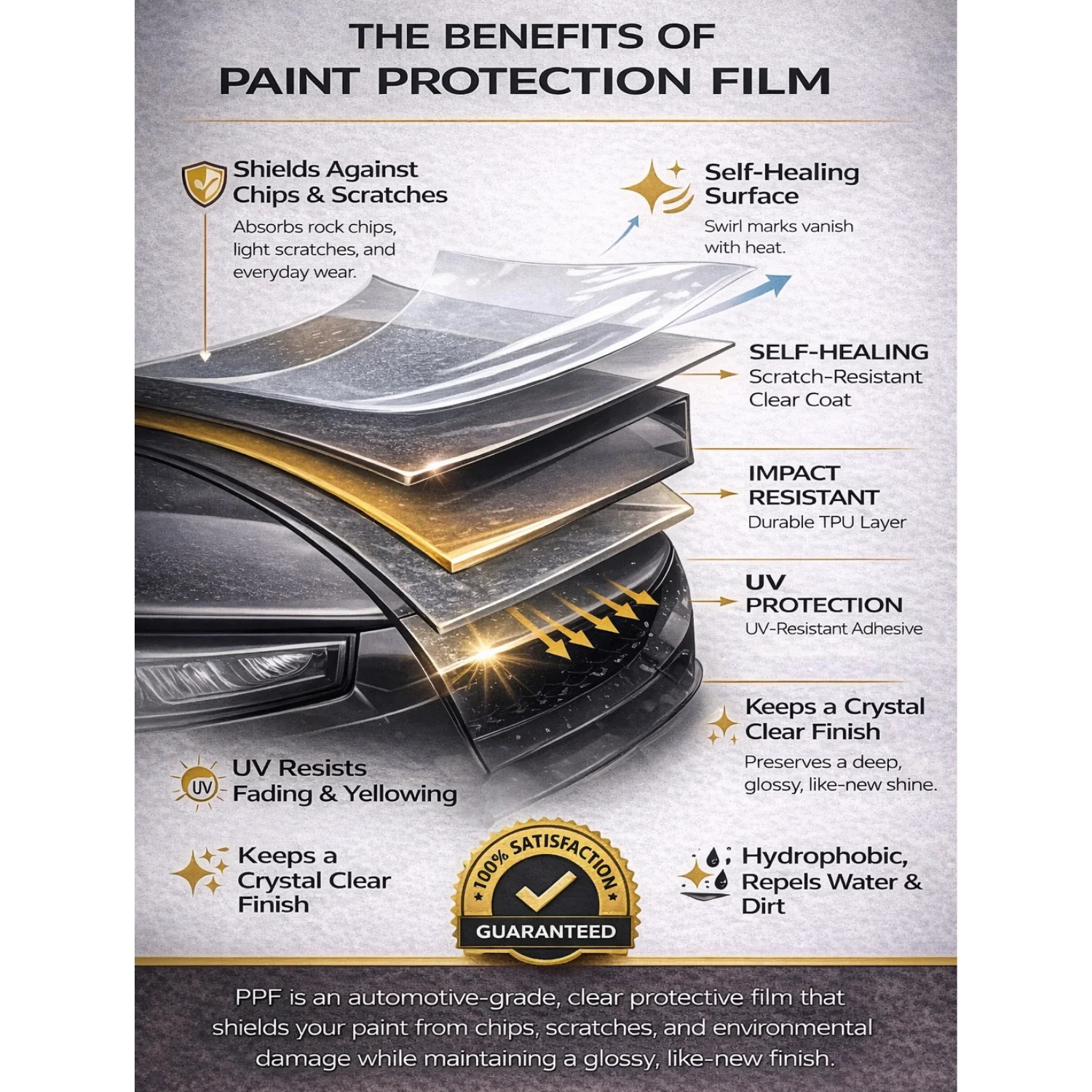 Compatible With Ford F-150 Raptor Headlight PPF Protection Kit (2024-2026)