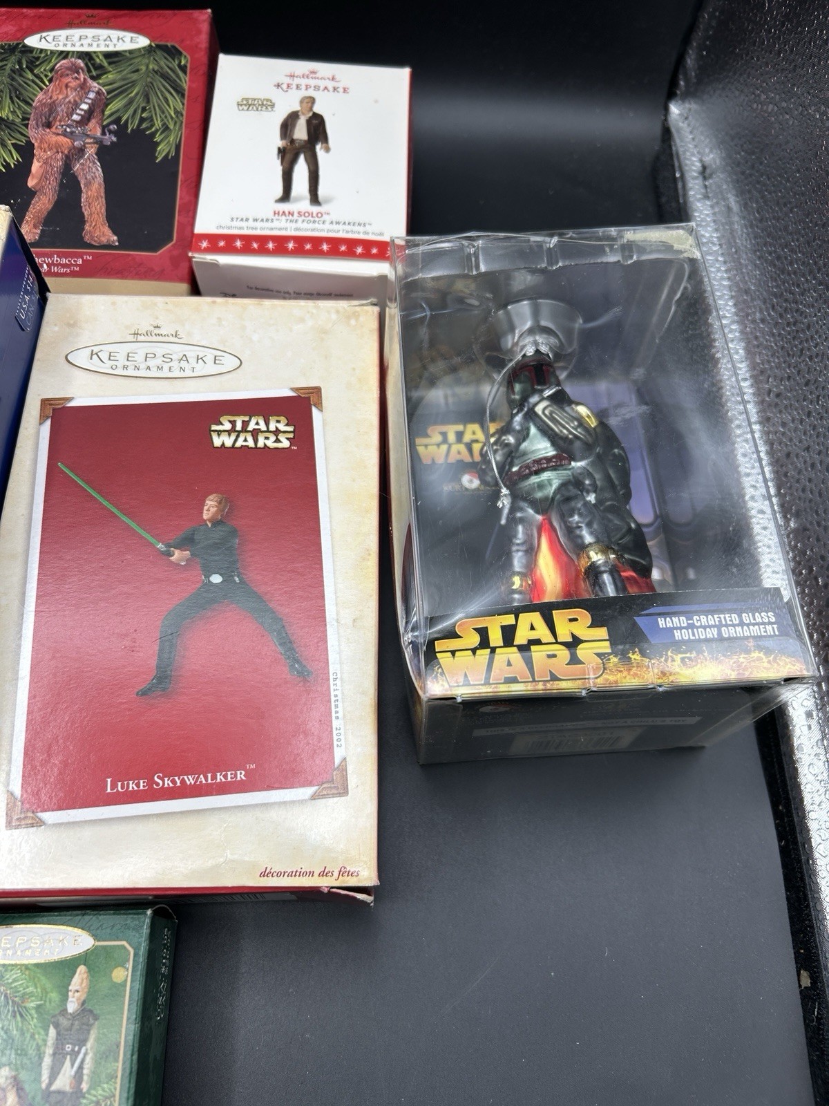 Hallmark Keepsake Star Wars Ornament Lot Boxed Darth Vader Han Solo Boba Fett